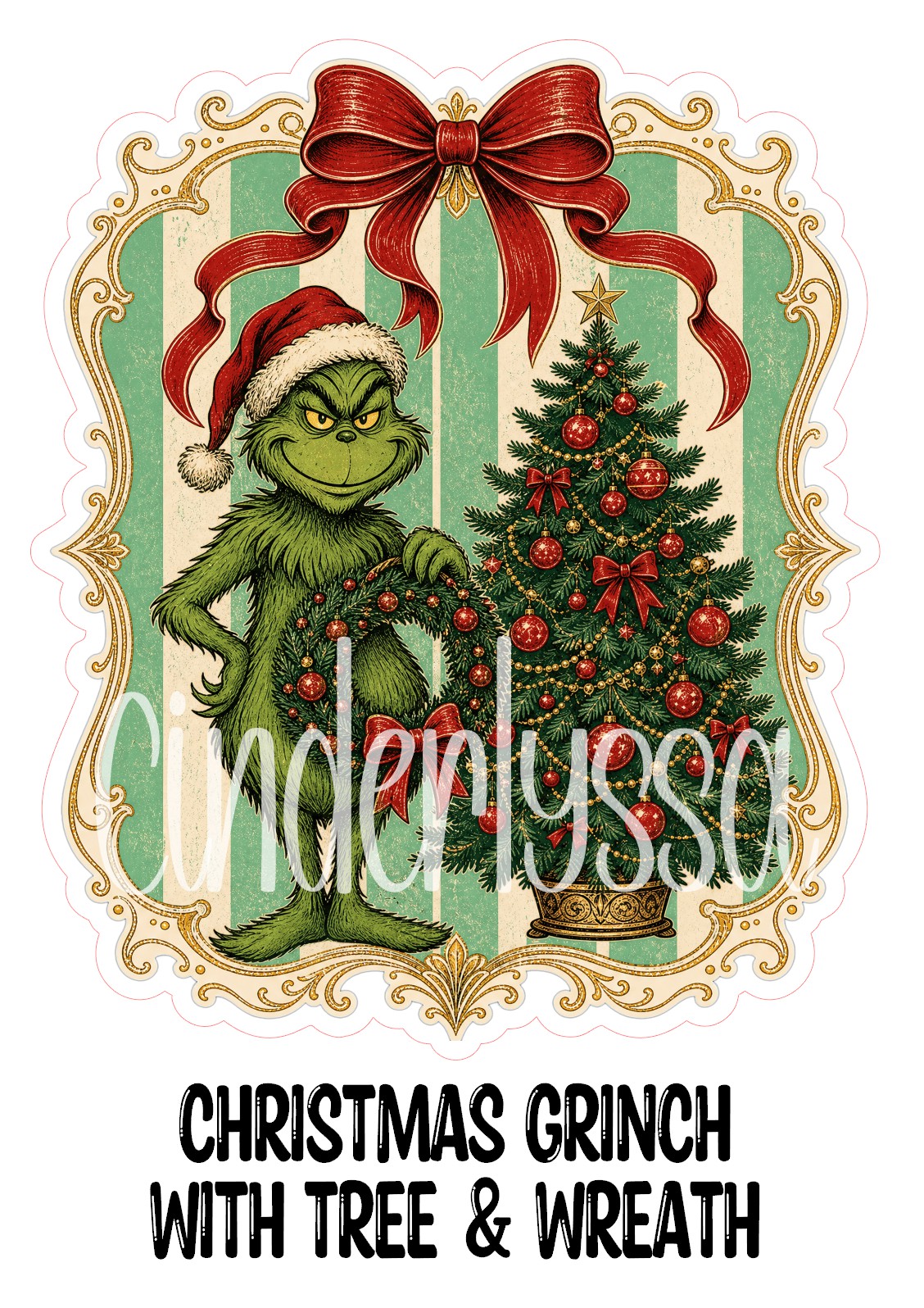 Christmas Grinch With Tree and Wreath Cardstock Silicone Mold, Aroma Bead Molds, Premium Cardstock Images
