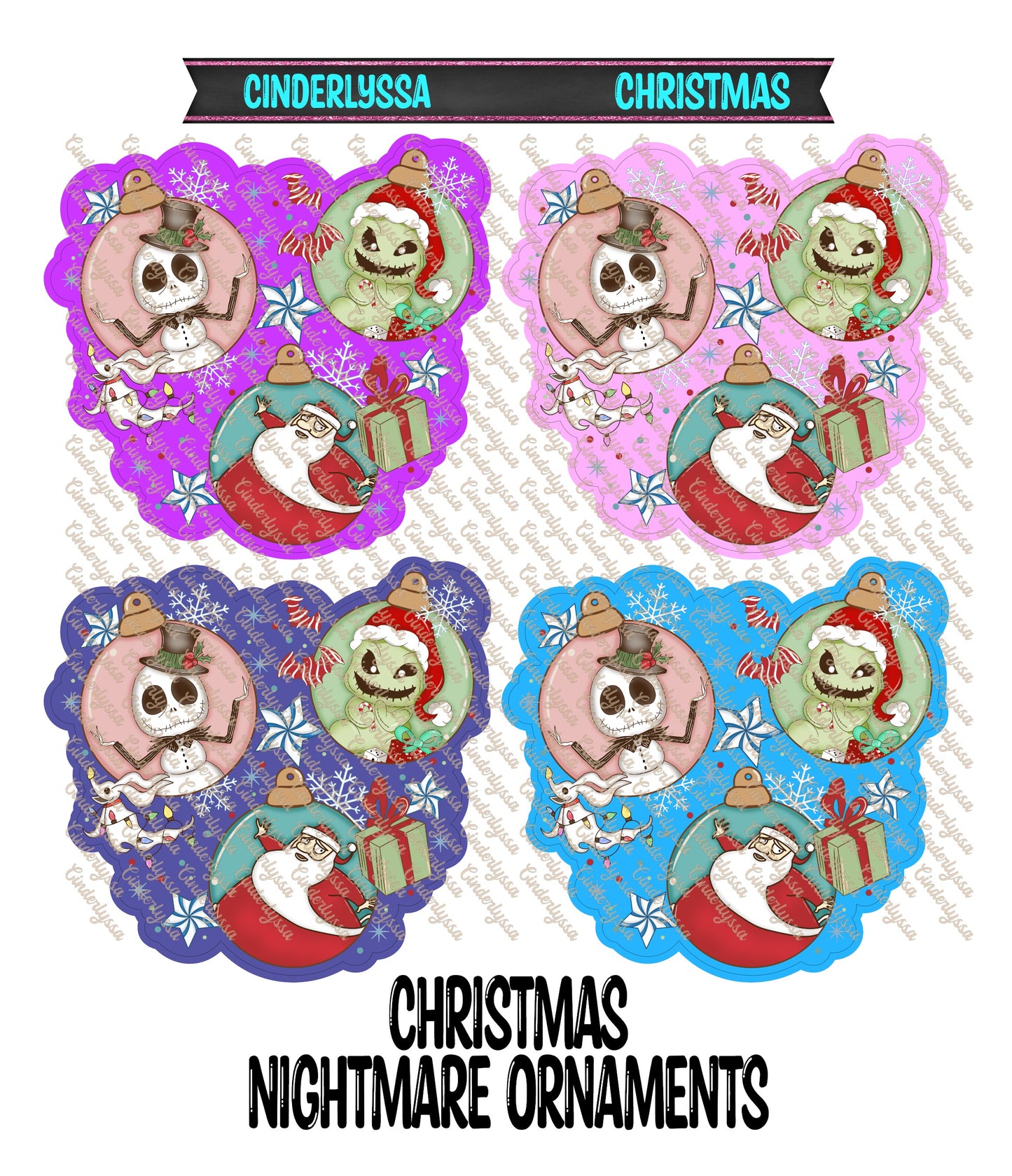 Christmas Nightmare Ornaments Cardstock Silicone Mold, Aroma Bead Molds, Premium Cardstock Images