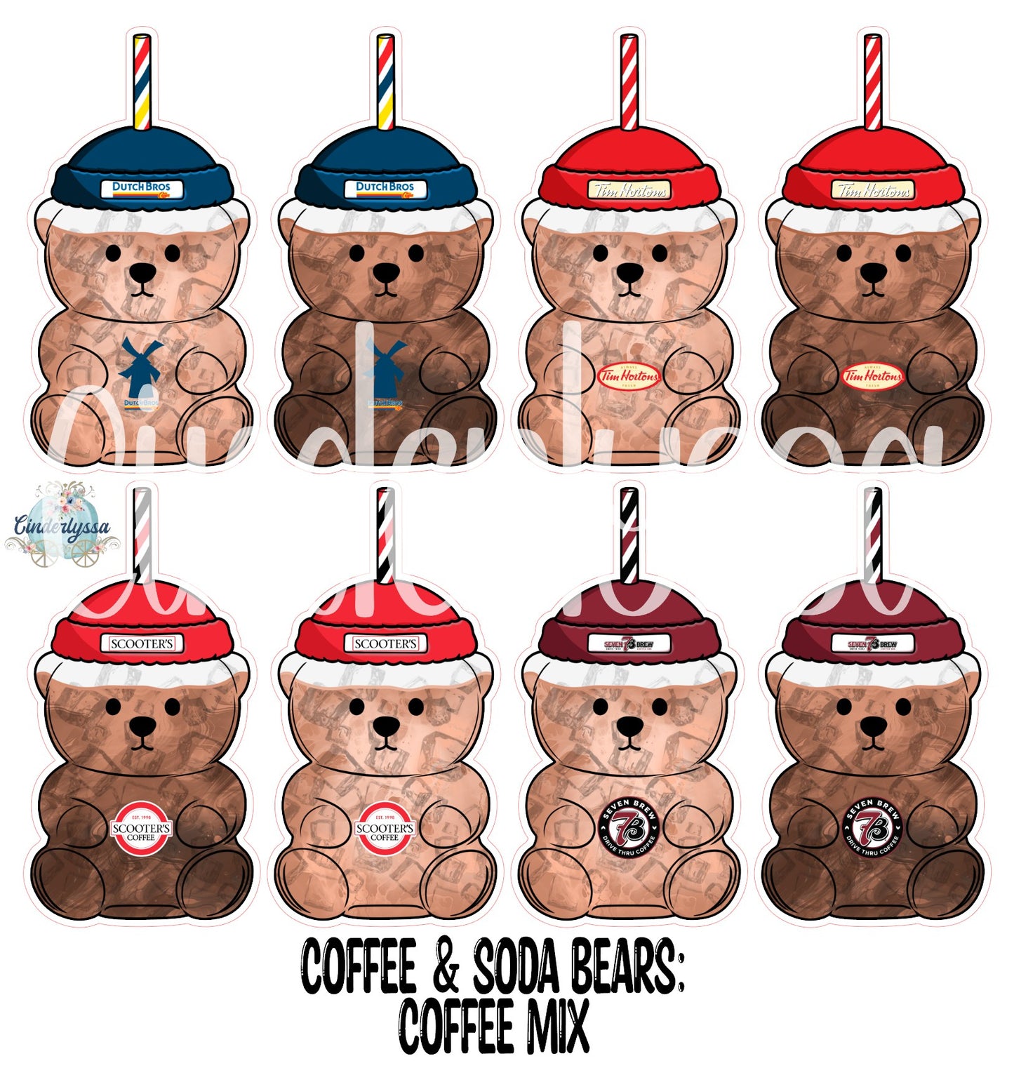 Coffee & Soda Bears Cardstock Silicone Mold, Aroma Bead Molds, Car Freshies, Premium Cardstock Images
