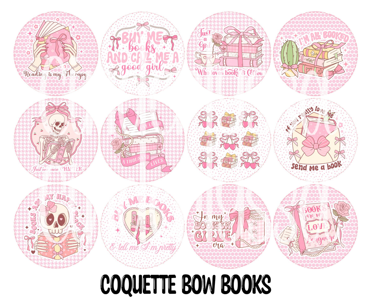 3.5 inch Round: Coquette Bow Books for Cardstock Silicone Mold, NO MOLD INCLUDED for Aroma Bead Molds, Premium Cardstock Images
