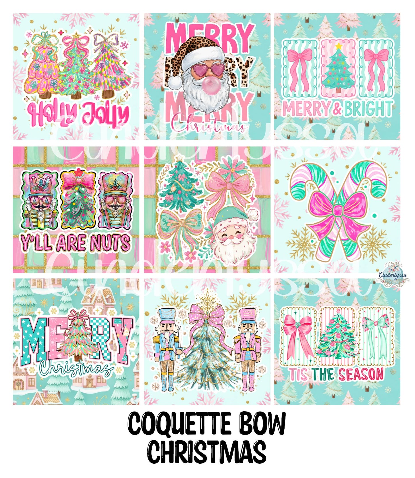 3 inch Square Coquette Bow Christmas Cardstock Only for freshies - NO MOLD: Cardstock Silicone Mold, Premium Cardstock Image