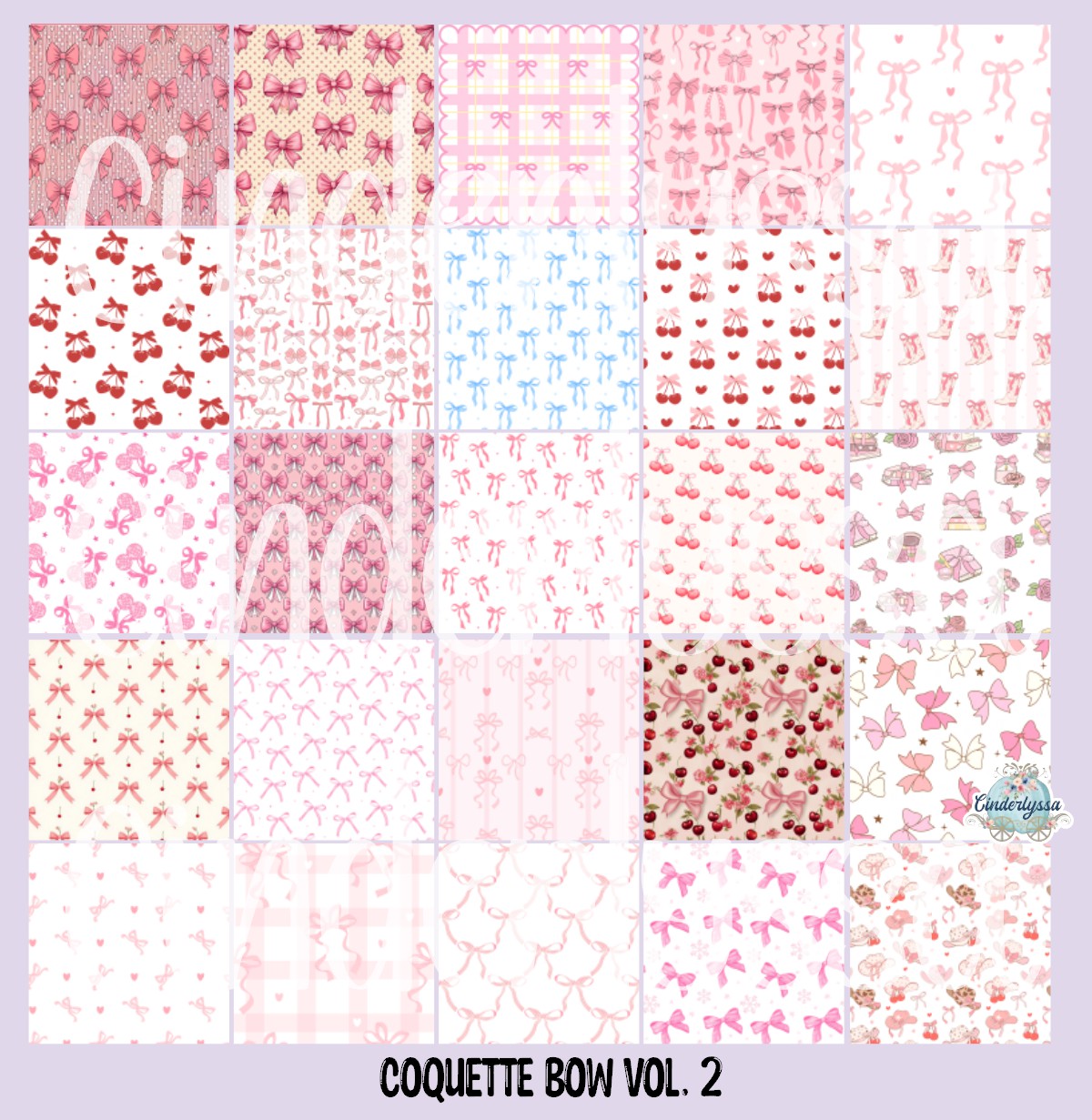 3 inch Square Coquette Bow Vol. 2 Cardstock Only for freshies - NO MOLD: Cardstock Silicone Mold, Premium Cardstock Image