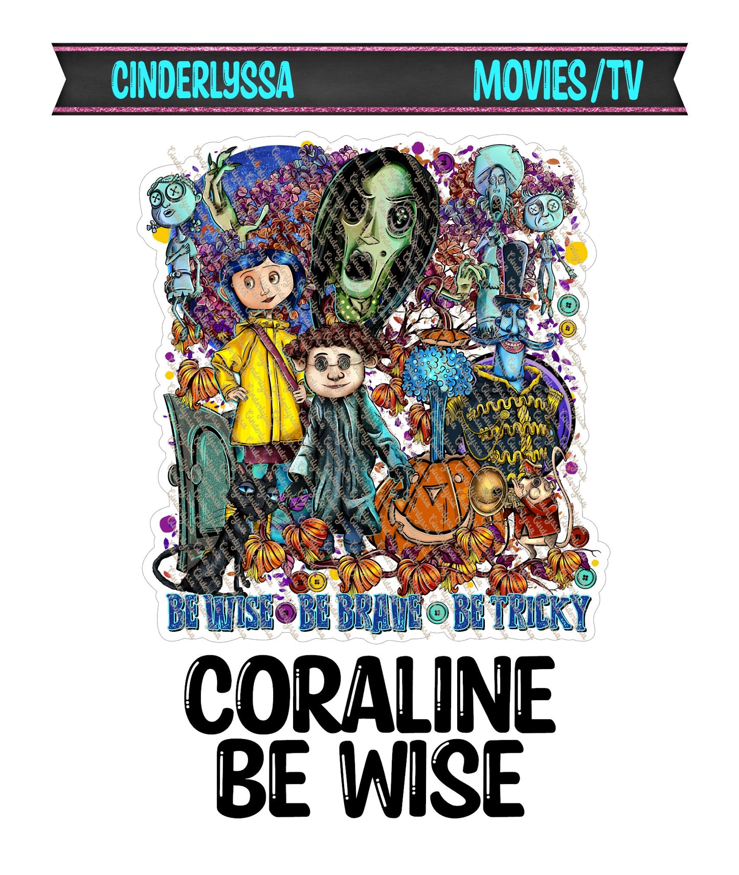 Coraline Be Wise for Cardstock Silicone Mold, Aroma Bead Molds, Premium Cardstock Images