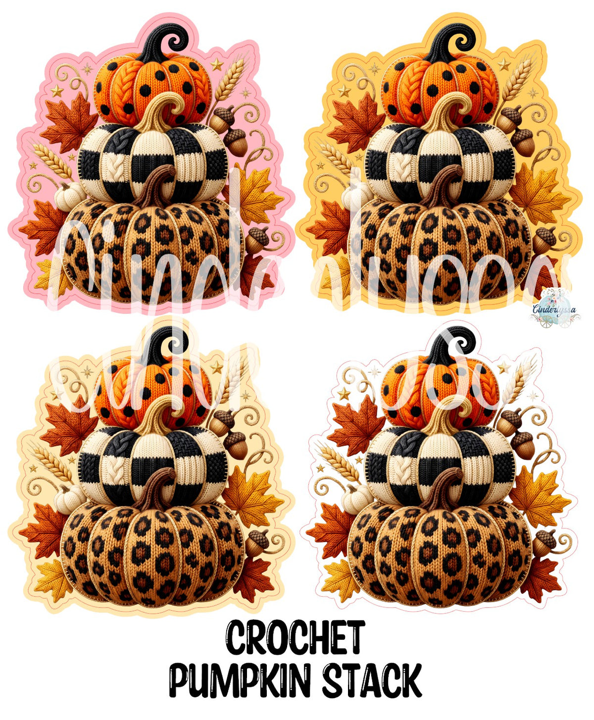 Crochet Pumpkin Stack Cardstock Silicone Mold, Aroma Bead Molds, Premium Cardstock Images