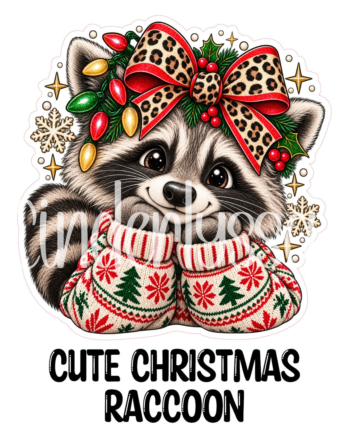 Cute Christmas Raccoon Cardstock Silicone Mold, Aroma Bead Molds, Premium Cardstock