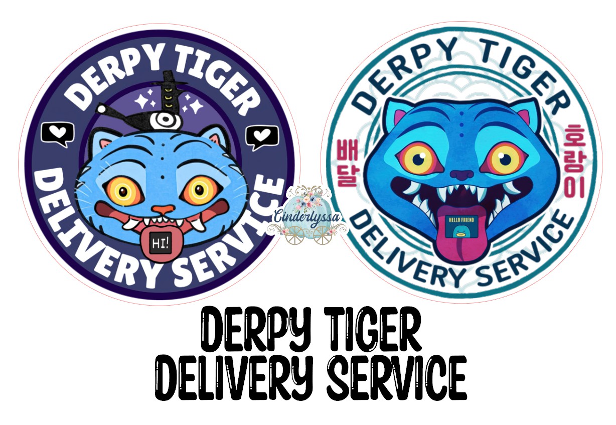3 inch Round Derpy Tiger Delivery Service Cardstock Only for car freshies - NO MOLD for Aroma Bead Molds, Premium Cardstock Images