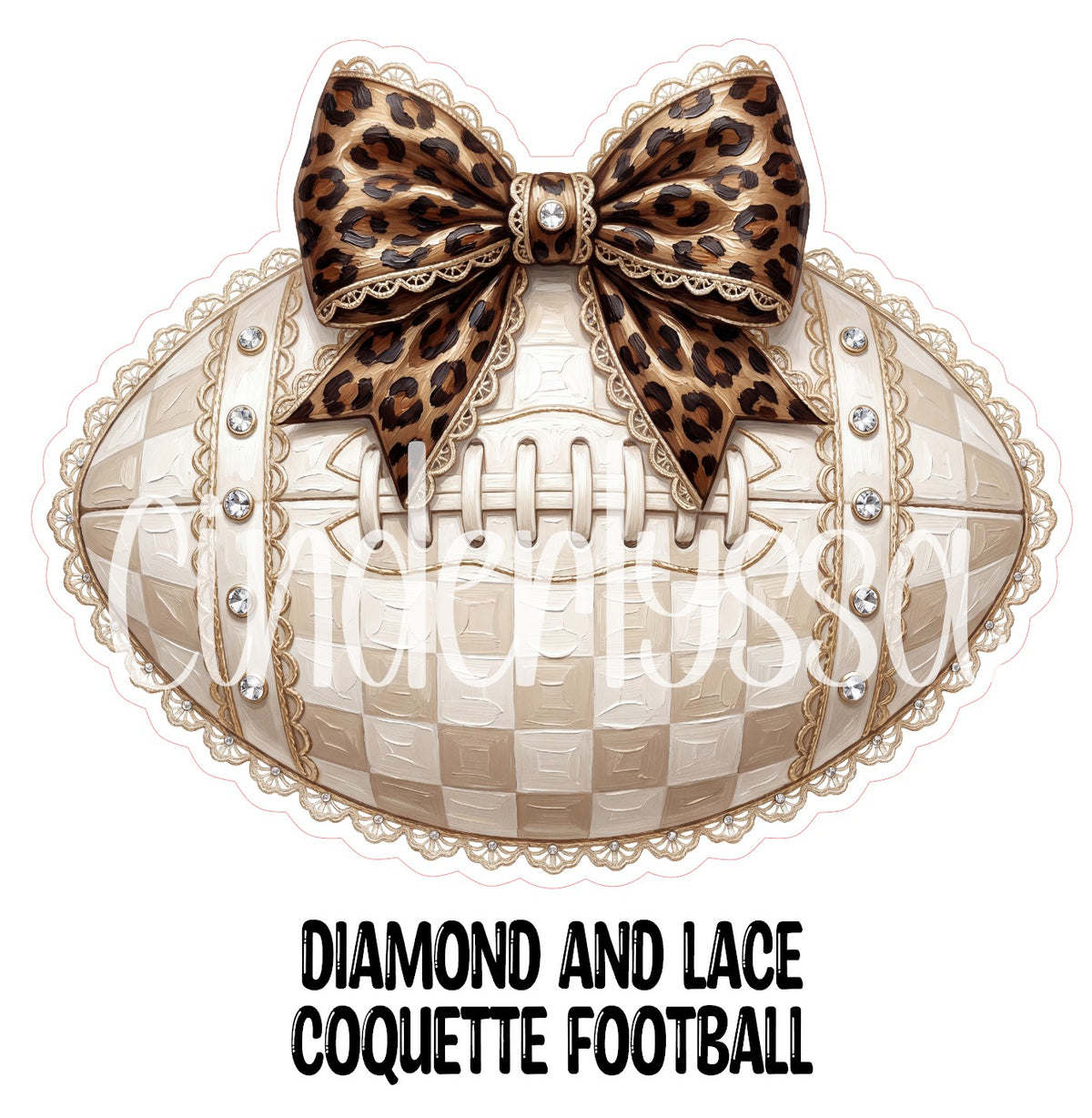 Diamond And Lace Coquette Football Cardstock Silicone Mold, Aroma Bead Molds, Premium Cardstock Images
