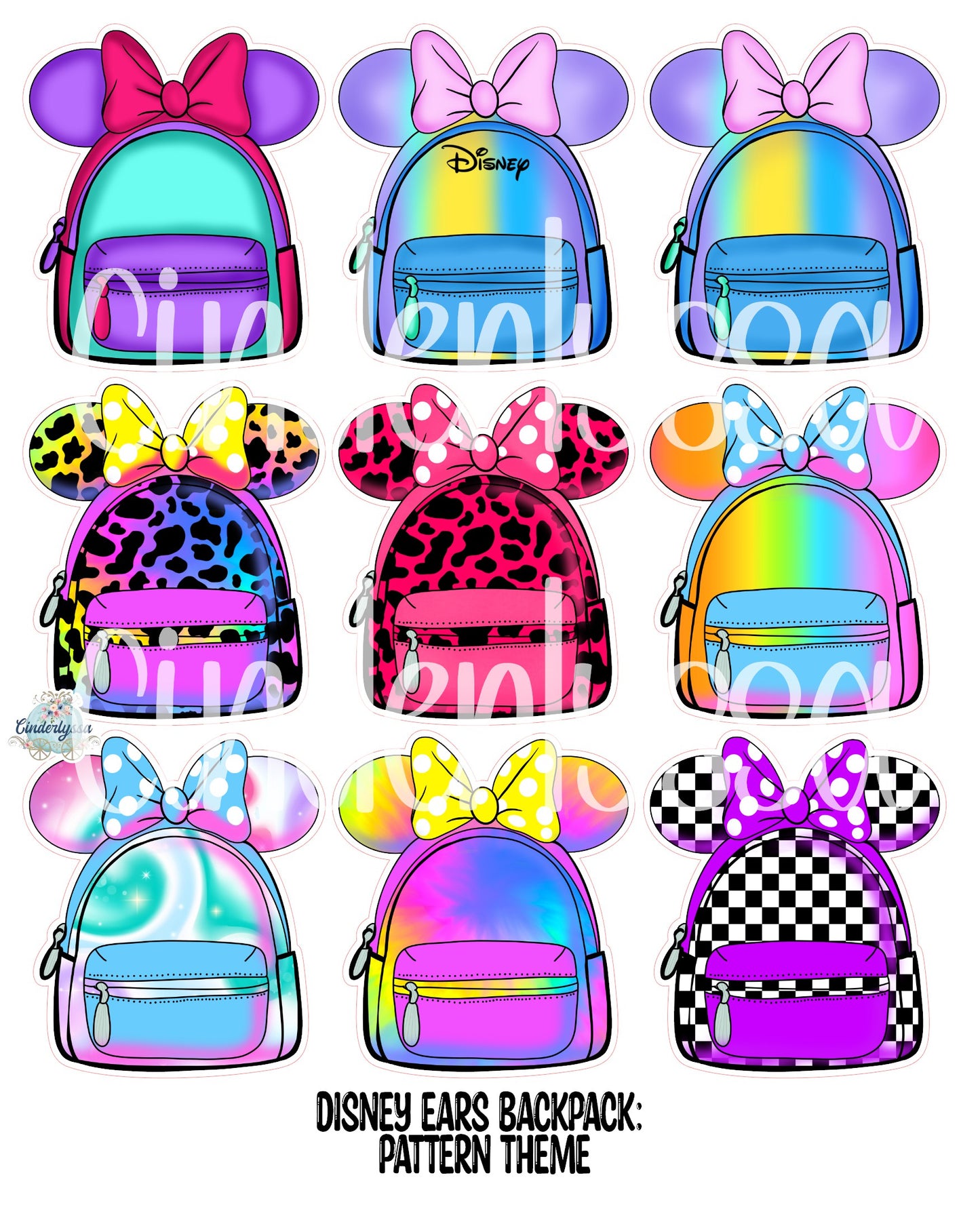 Disney Ears Backpack Cardstock Silicone Mold, Aroma Bead, Car Fresh Mold, Premium Cardstock Images