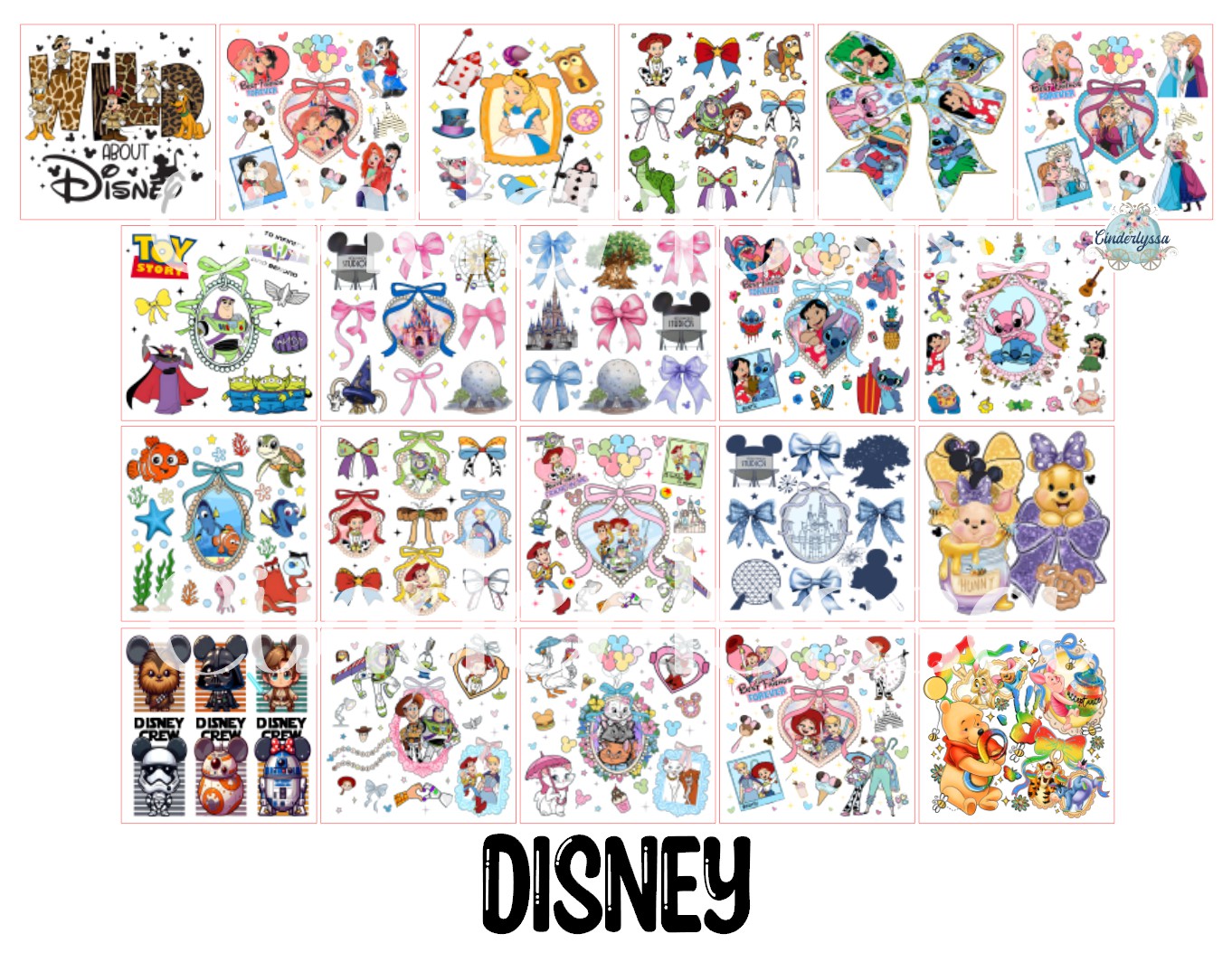 2 inch Square Disney Cardstock Only for freshies - NO MOLD: Aroma Bead Molds, Premium Cardstock Images