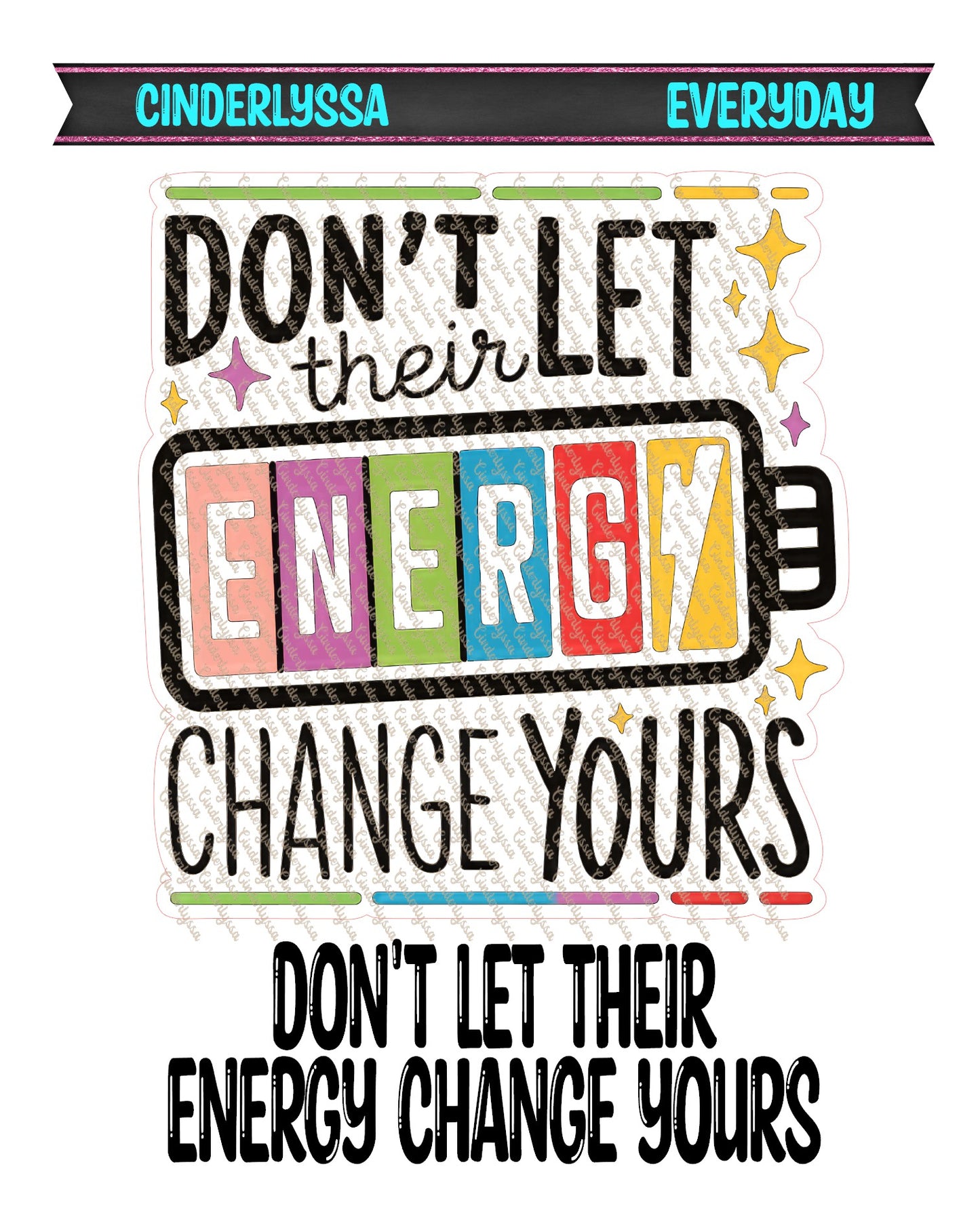 Don't Let Their Energy Change Yours Cardstock Silicone Mold, Aroma Bead Molds, Car Freshies, Premium Cardstock Images
