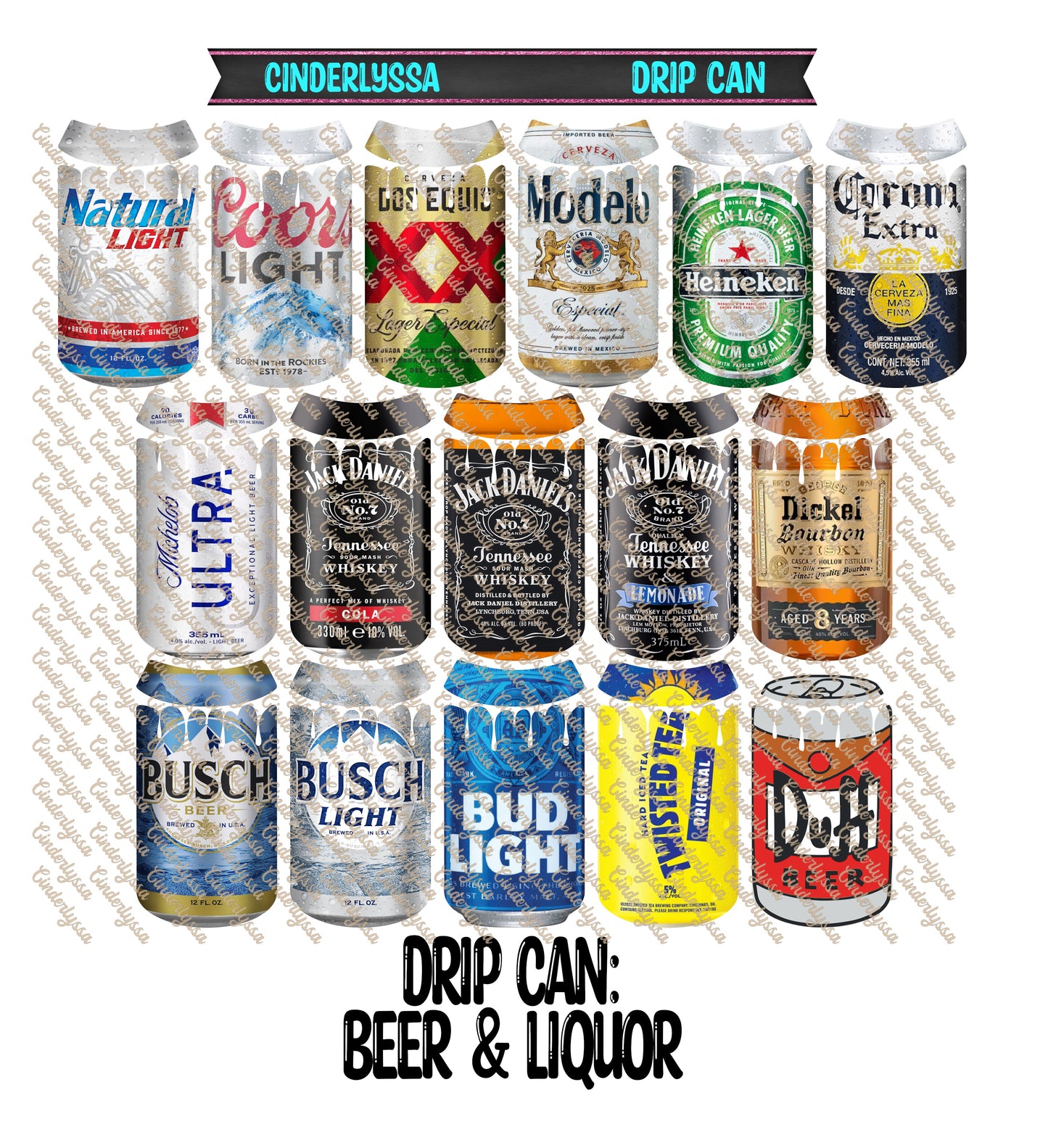 Drip Can - Beer & Liquor Mix Cardstock Silicone Mold, Aroma Bead Molds, Premium Cardstock Images