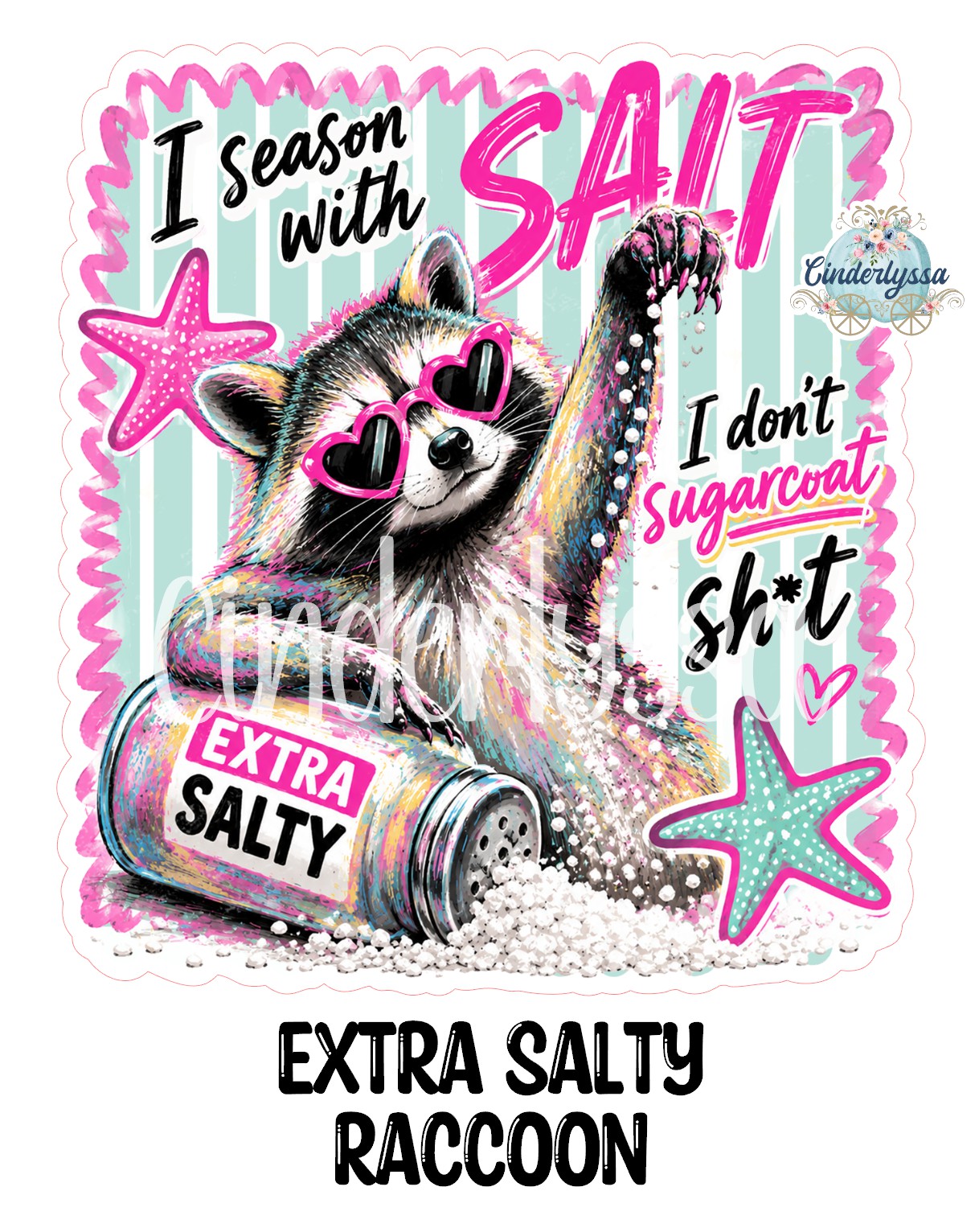 Extra Salty Raccoon for Cardstock Silicone Mold, Aroma Bead Molds, Premium Cardstock Images