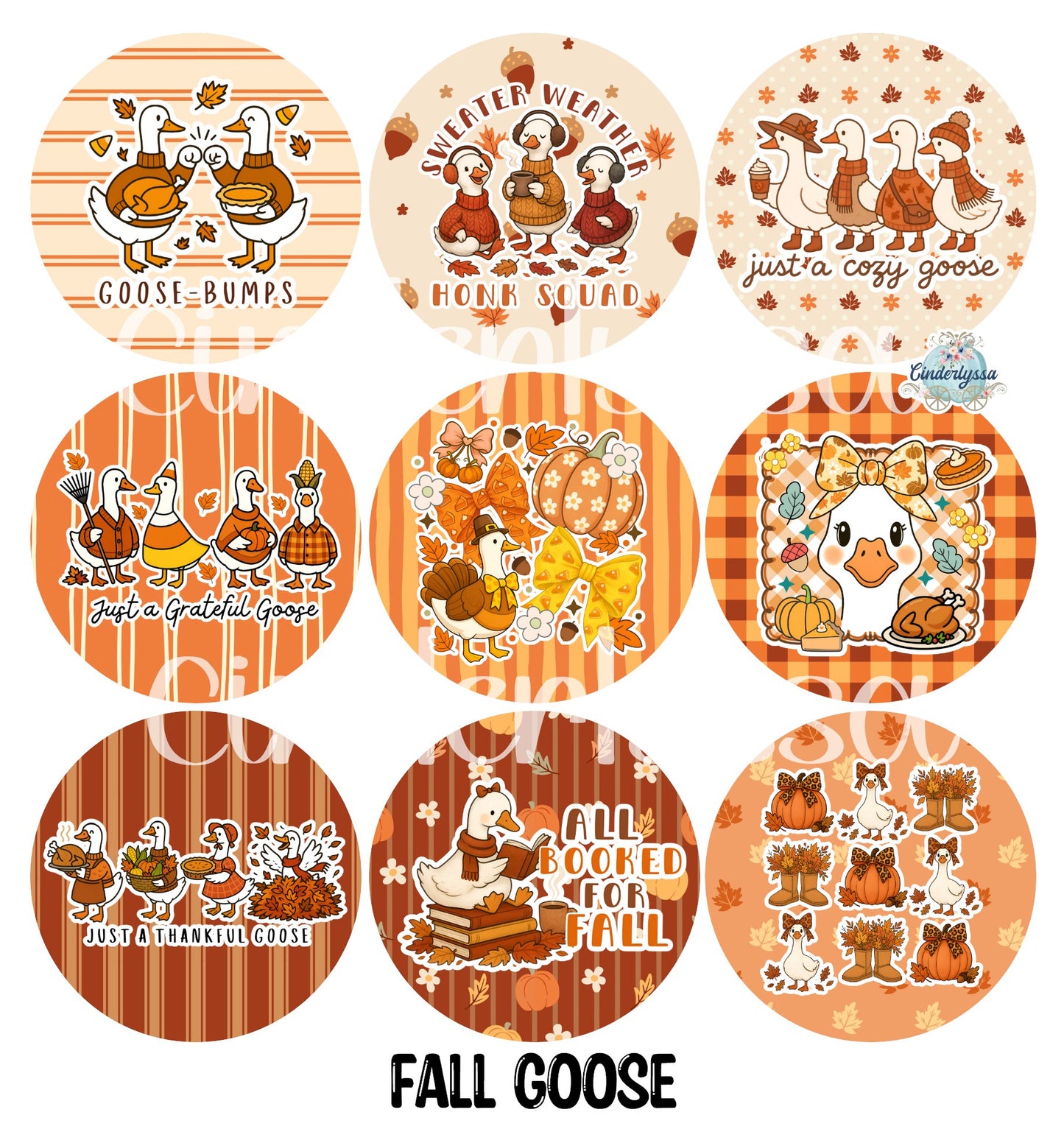 2 inch Round Fall Goose Cardstock Only for freshies Cardstock Silicone Mold, Premium Cardstock Images - NO MOLD
