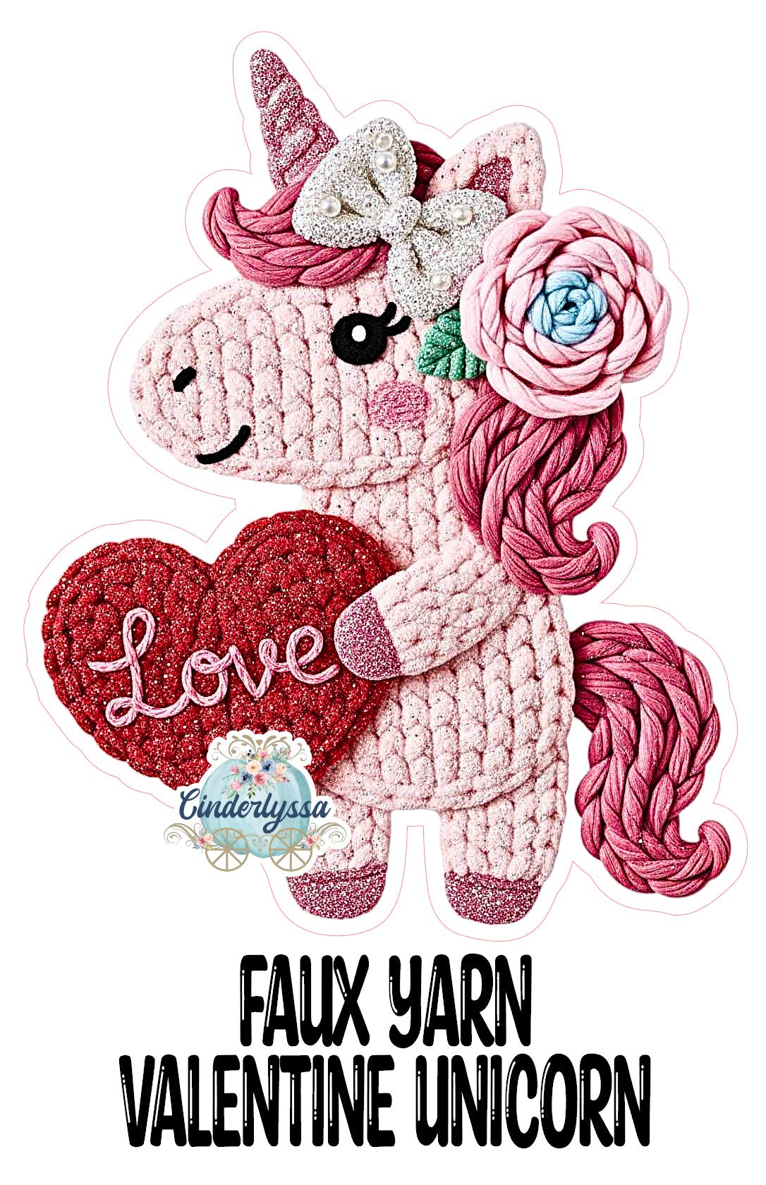 Faux Yarn Valentine Unicorn Cardstock Silicone Mold, Aroma Bead Molds, Premium Cardstock Images