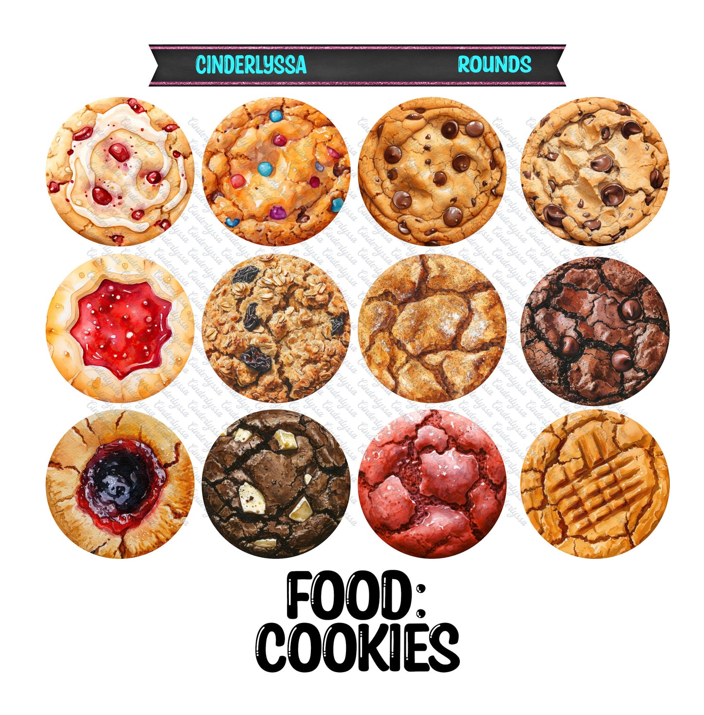 2.5 inch Food: Cookies Round Cardstock Only for freshies Cardstock Silicone Mold, for Aroma Bead Molds, Premium Cardstock Image