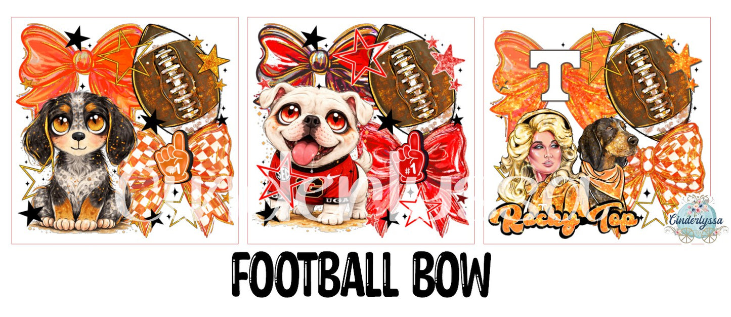 2 inch Square Football Bow Cardstock Only for freshies - NO MOLD: Aroma Bead Molds, Premium Cardstock Image
