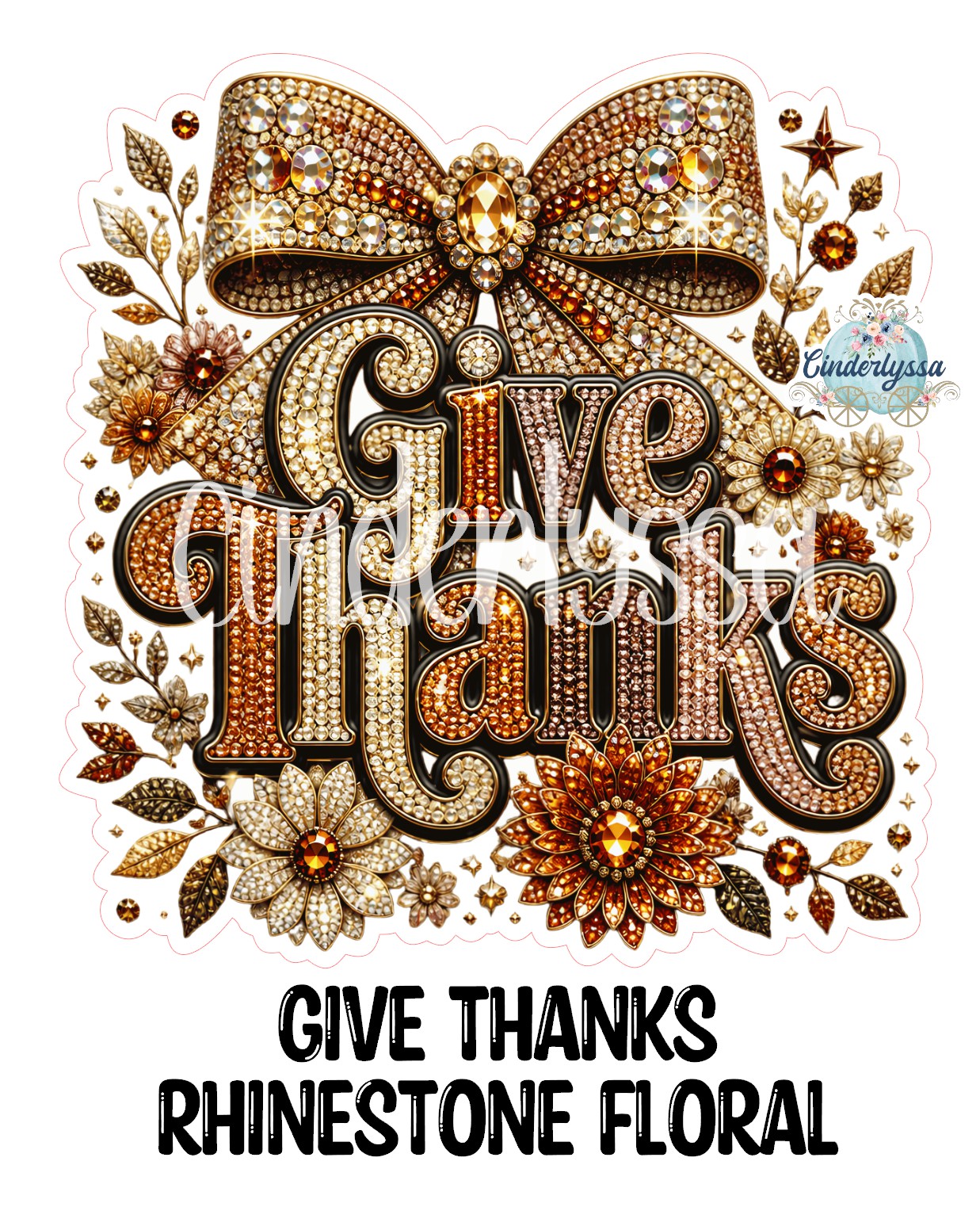 Give Thanks Rhinestone Floral Cardstock Silicone Mold, Aroma Bead Molds, Premium Cardstock Images