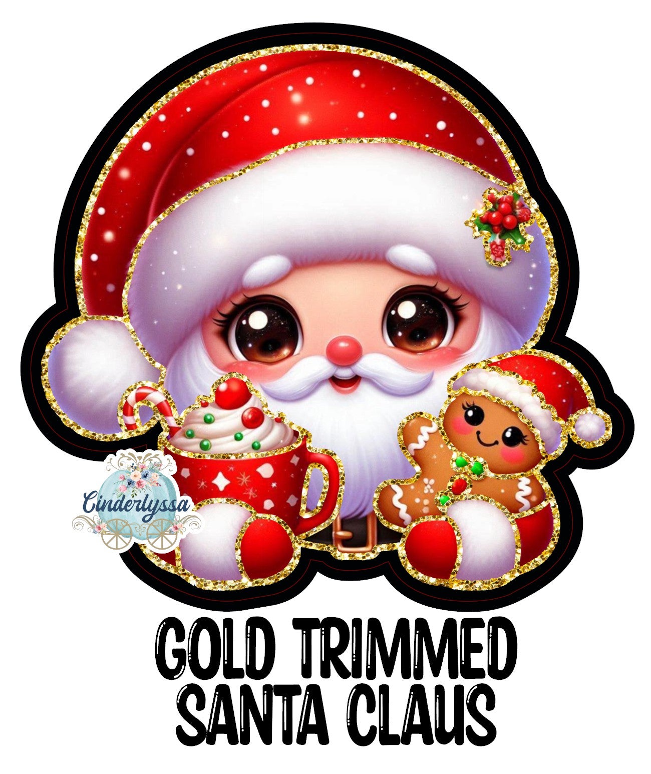 Gold Trimmed Santa Claus Cardstock Silicone Mold, Aroma Bead Molds, Car Freshies, Premium Cardstock Images