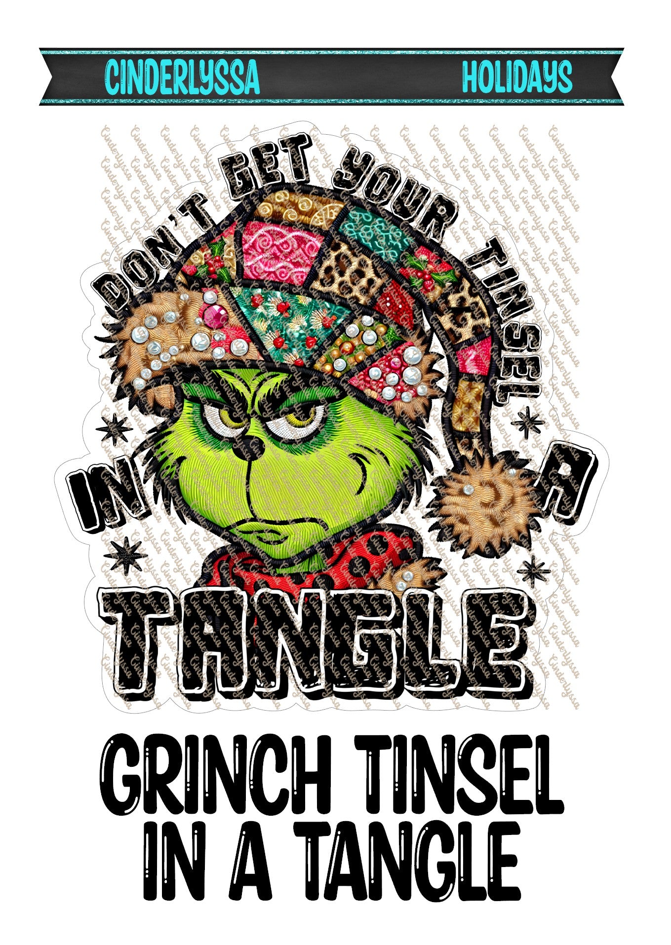 Grinch Tinsel In A Tangle Cardstock Silicone Mold, Aroma Bead Molds, Car Freshies, Premium Cardstock Images
