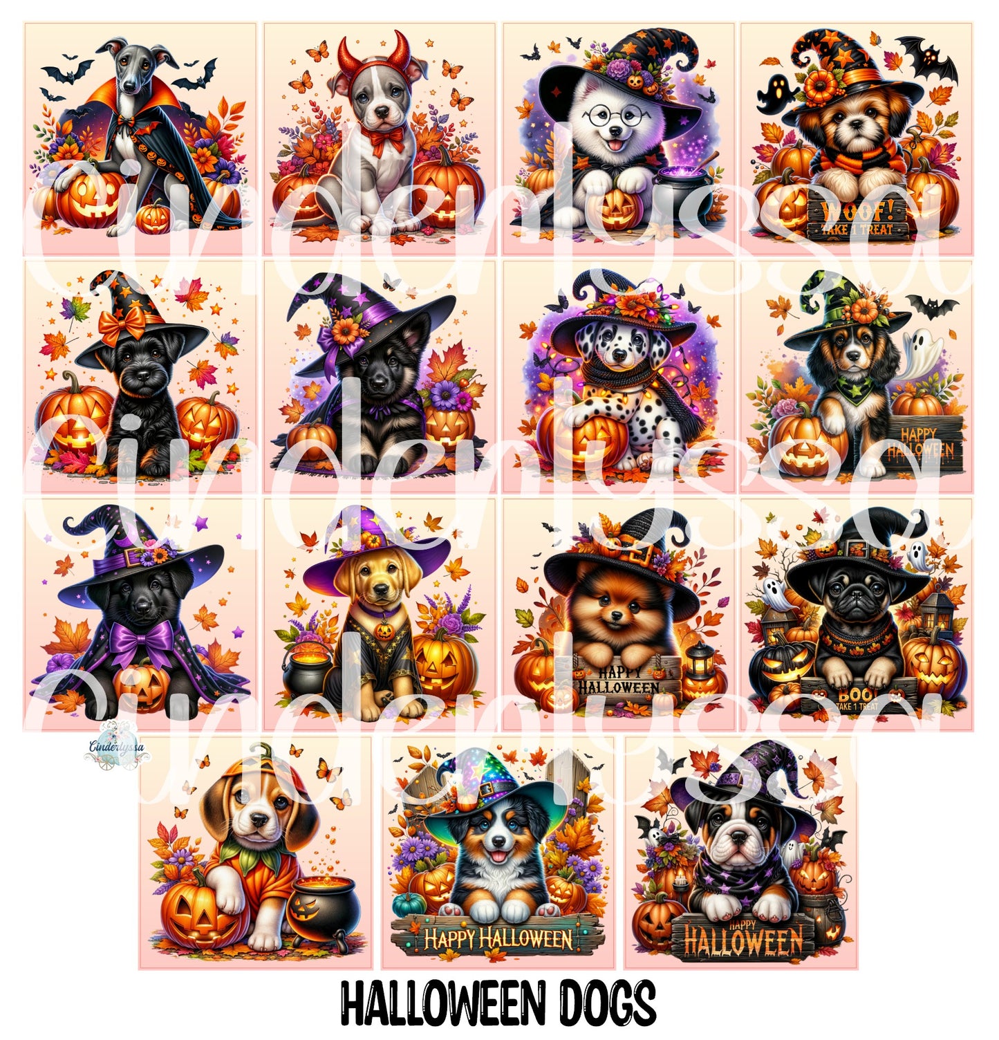 3 inch Square Halloween Dogs Cardstock Only for freshies - NO MOLD: Cardstock Silicone Mold, Premium Cardstock Image