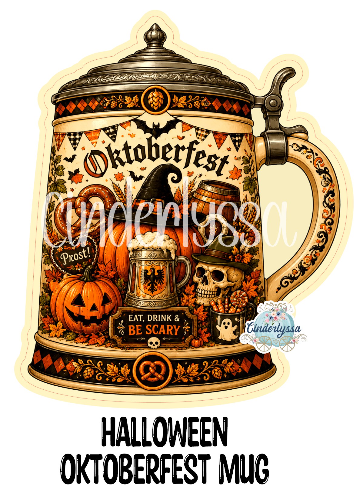 Halloween Oktoberfest Mug Cardstock Silicone Mold, Aroma Bead Molds, Premium Cardstock Images
