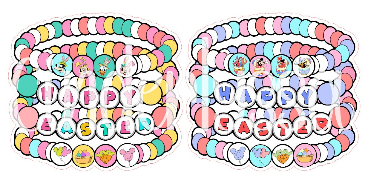 Happy Easter Bracelets Disney Cardstock Silicone Mold, Aroma Bead Molds, Premium Cardstock Images