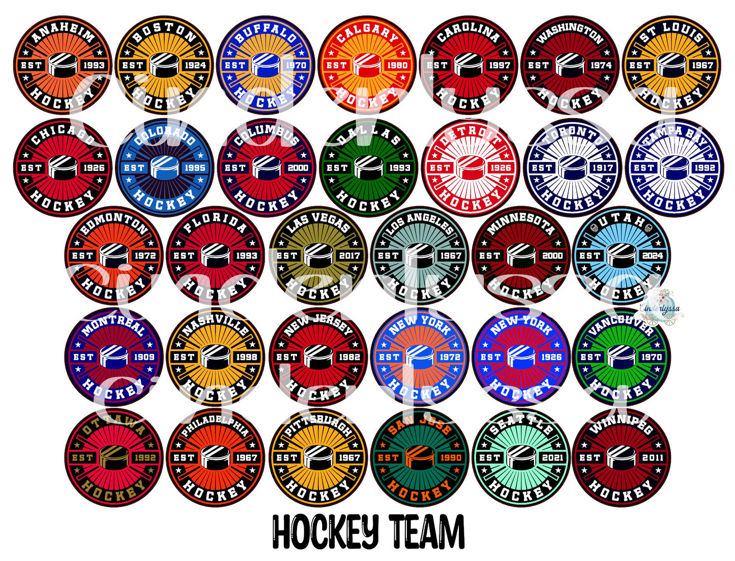 2.5 inch Round Hockey Teams Cardstock Only for freshies: Cardstock Silicone Mold, Car Freshener, Premium Cardstock Images-NO MOLD
