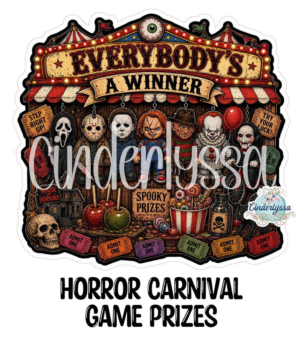 Horror Carnival Game Prizes Cardstock Silicone Mold, Aroma Bead Molds, Premium Cardstock Images