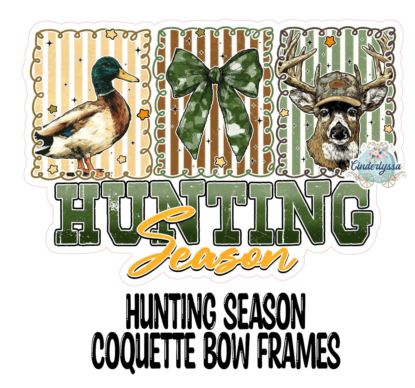 Hunting Season Coquette Bow Frames Cardstock Silicone Mold for Aroma Bead Molds, Premium Cardstock Images