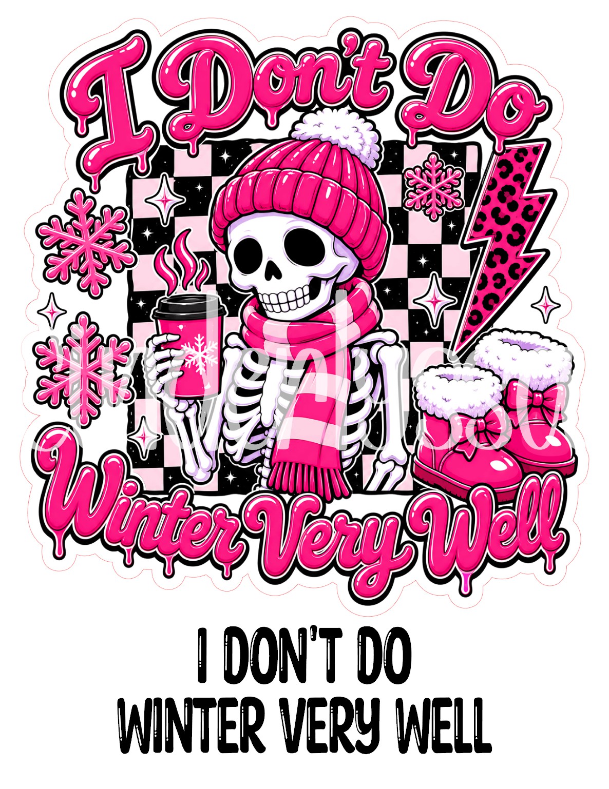 I Don't Do Winter Very Well Cardstock Silicone Mold, Aroma Bead Molds, Premium Cardstock Images, Car Freshies