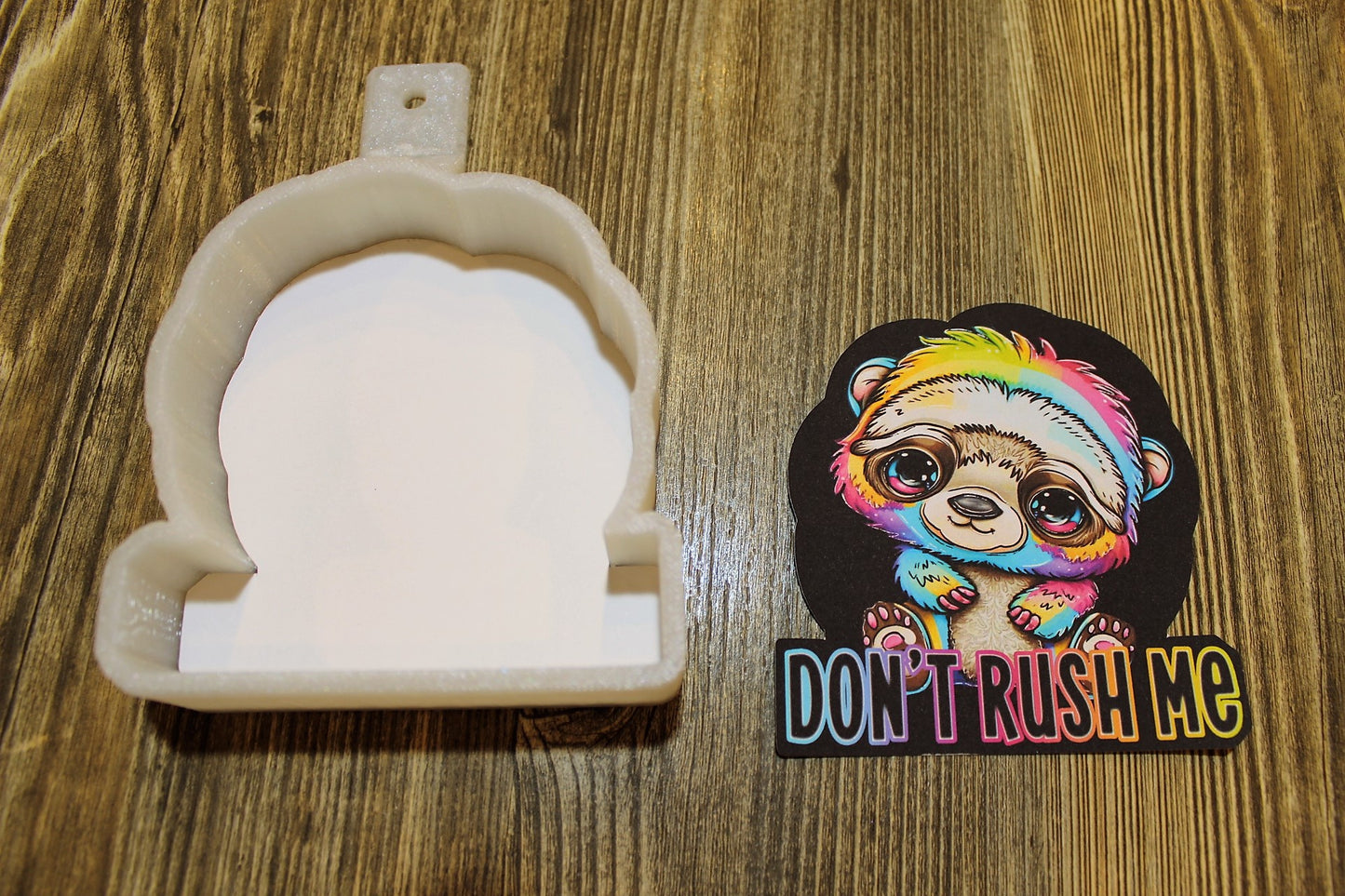 Sloth "Don't Rush Me" Cardstock Silicone Mold, Aroma Bead Molds, Premium Cardstock Images