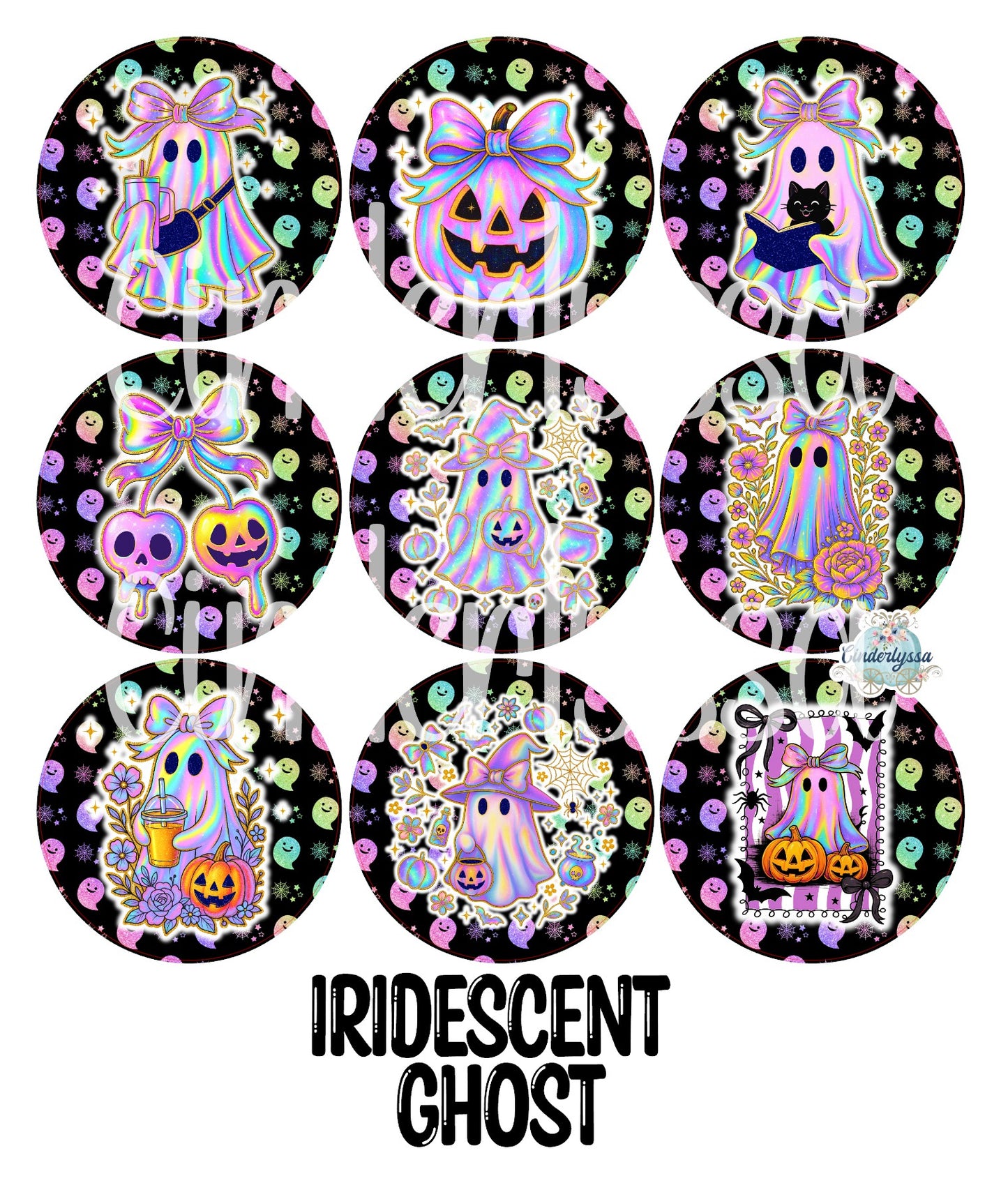 3 inch Round Iridescent Ghost Cardstock Only for car freshies - NO MOLD for Aroma Bead Molds, Premium Cardstock Images