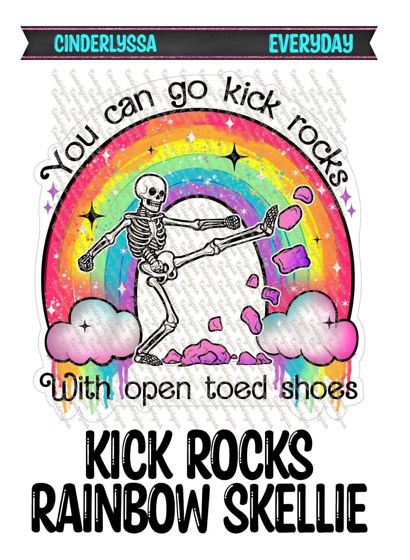 Kick Rocks Rainbow Skellie Cardstock Silicone Mold, Aroma Bead Molds, Car Freshies, Premium Cardstock Images