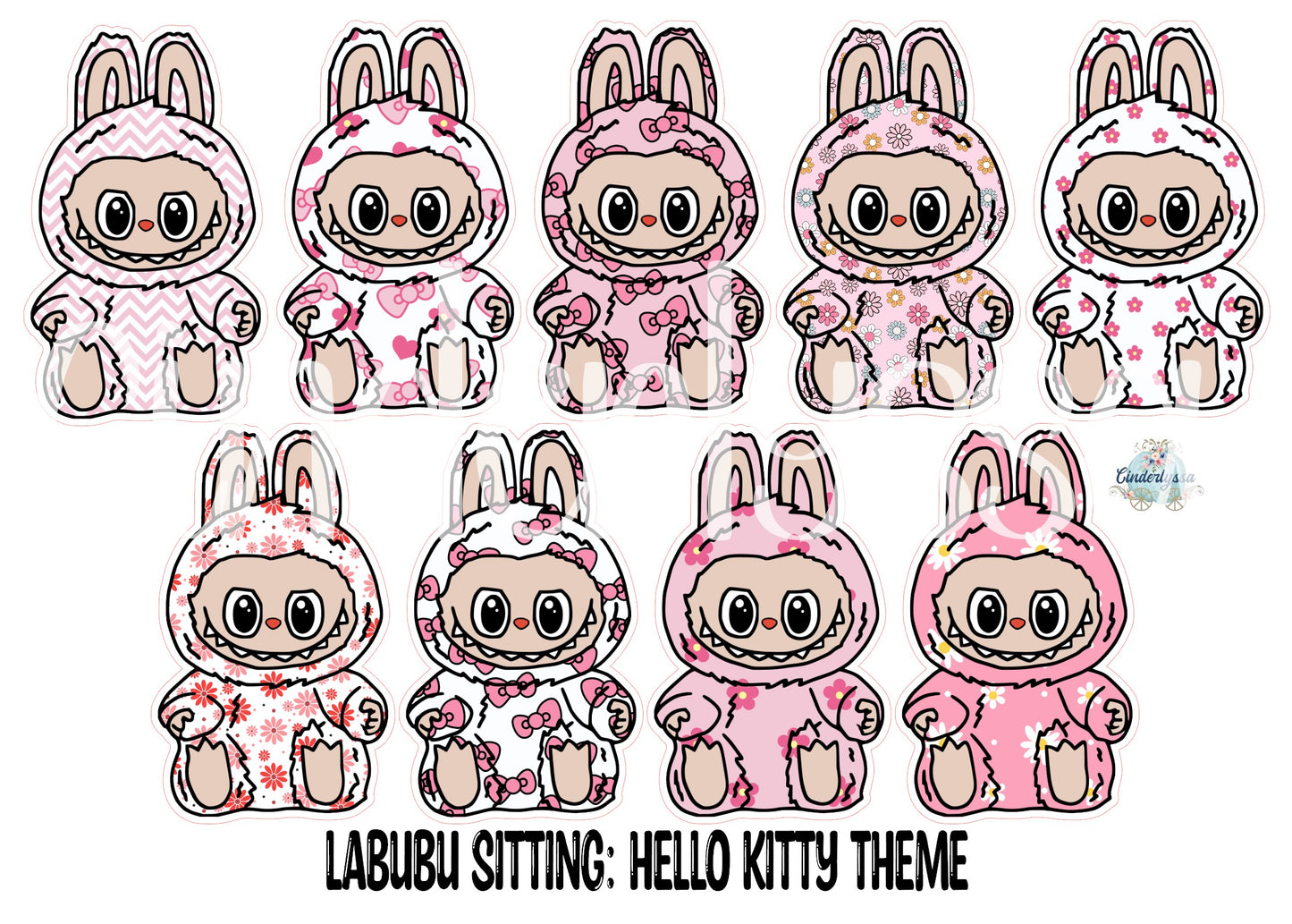 VENT CLIP: Labubu Sitting Chibi Two Cavity Small Vent Clip Size Cardstock Silicone Mold, Aroma Bead Molds, Premium Cardstock Images