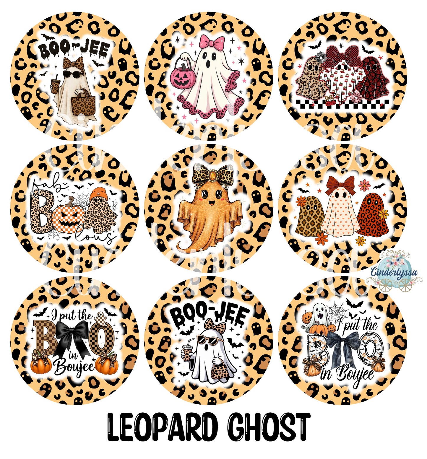 3.5 inch Round: Leopard Ghost for Cardstock Silicone Mold, NO MOLD INCLUDED for Aroma Bead Molds, Premium Cardstock Images
