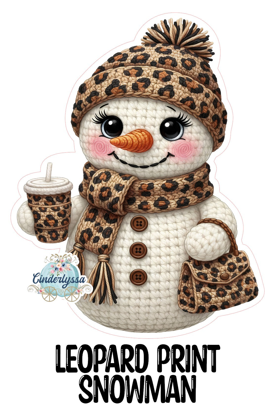 Leopard Print Snowman Cardstock Silicone Mold, Aroma Bead Molds, Car Freshies, Premium Cardstock Images