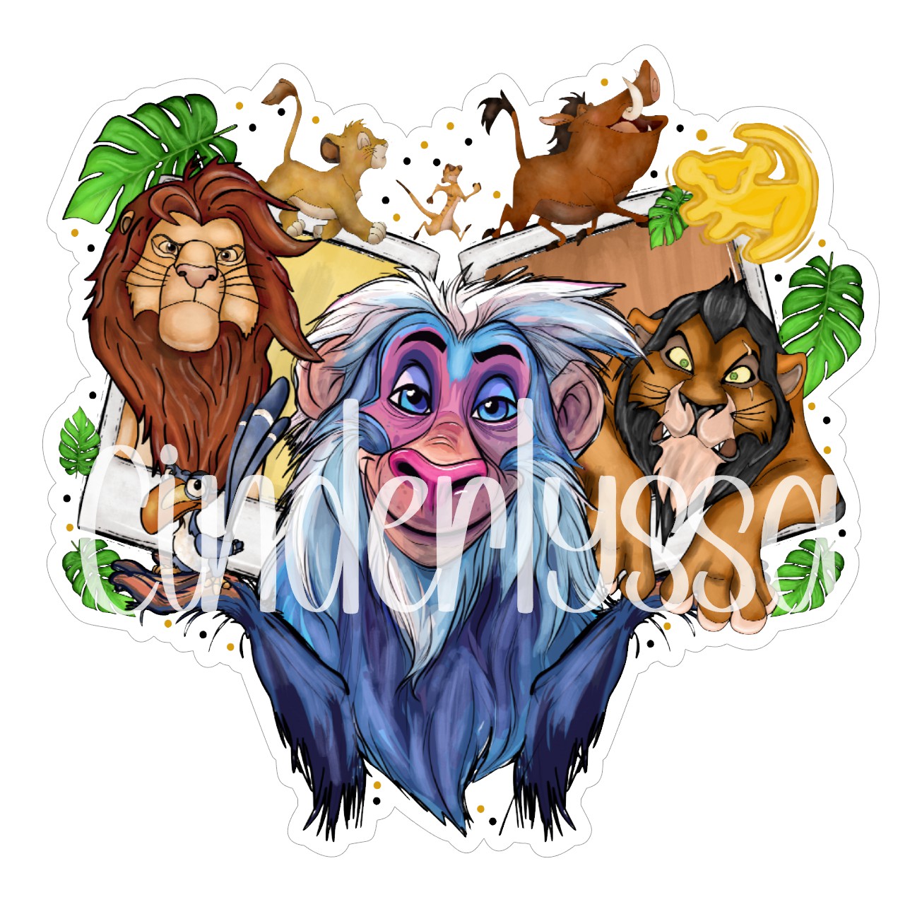 Lion King Collage Cardstock Silicone Mold, Aroma Bead Molds, Premium Cardstock Images