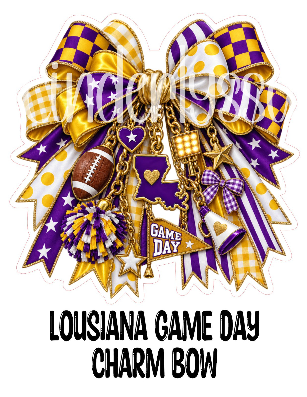 Louisiana Game Day Charm Bow Cardstock Silicone Mold, Aroma Bead Molds, Premium Cardstock Images