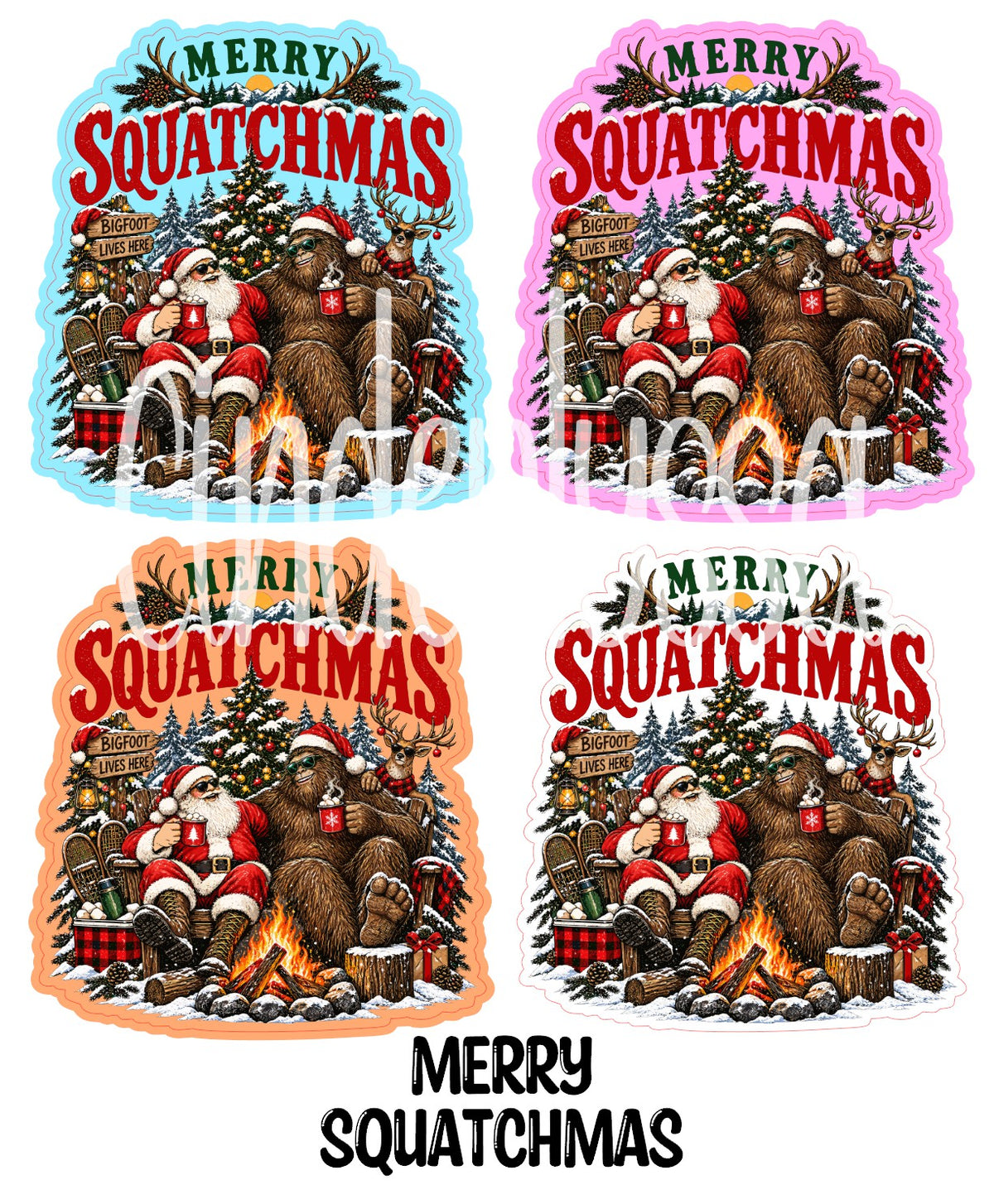 Merry Squatchmas Cardstock Silicone Mold, Aroma Bead Molds, Premium Cardstock Images