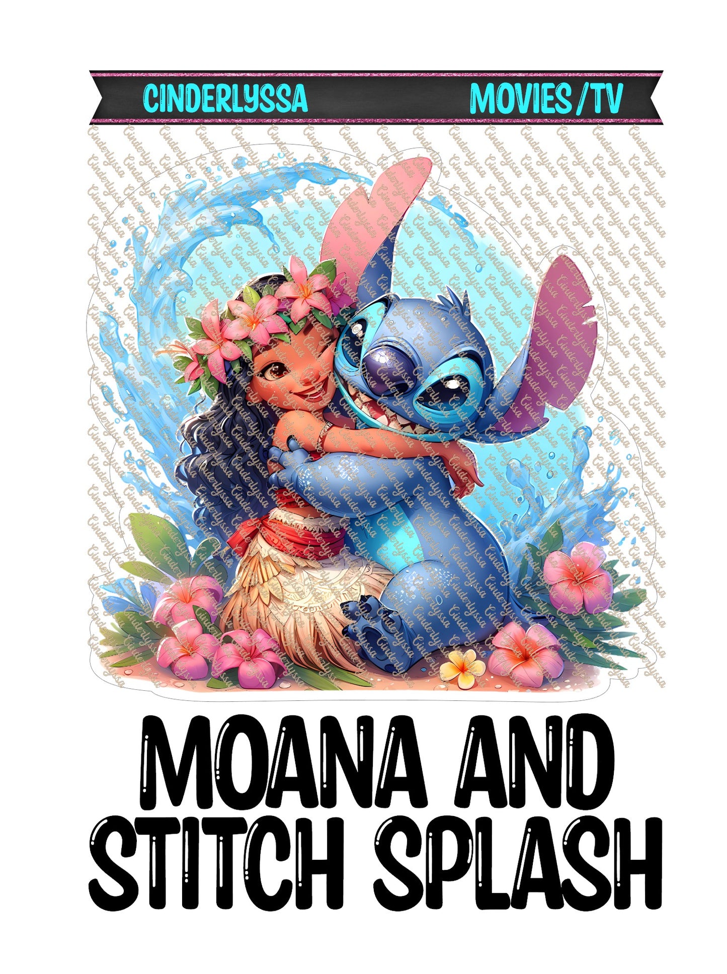 Moana and Stitch Splash for Cardstock Silicone Mold, for Aroma Bead Molds, Premium Cardstock Images