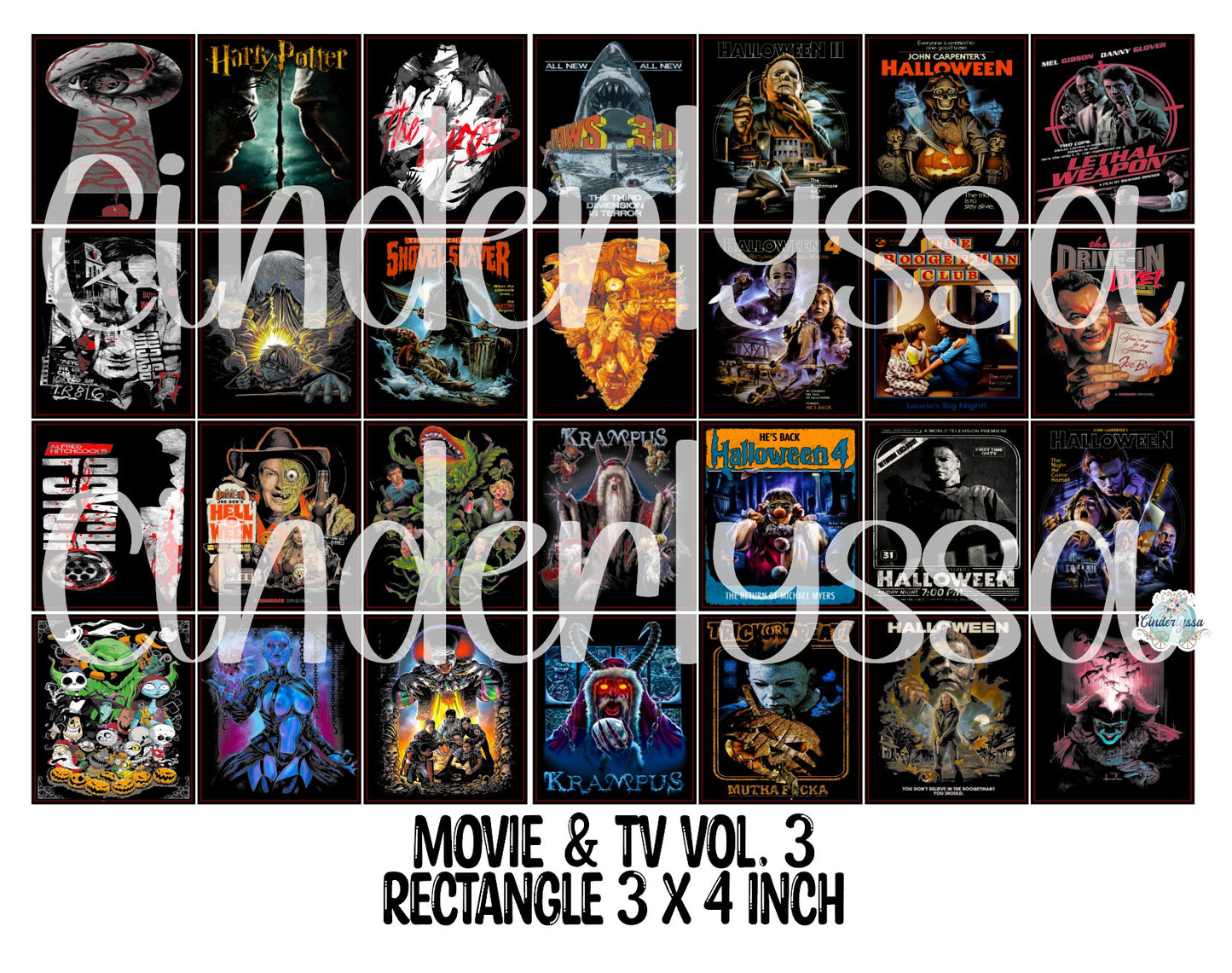 3x4 inch Rectangle: Movie & TV Stuff Vol. 3 Cardstock/Picture With .25 inch Curved Edge Cardstock Silicone Mold, Aroma Bead Molds