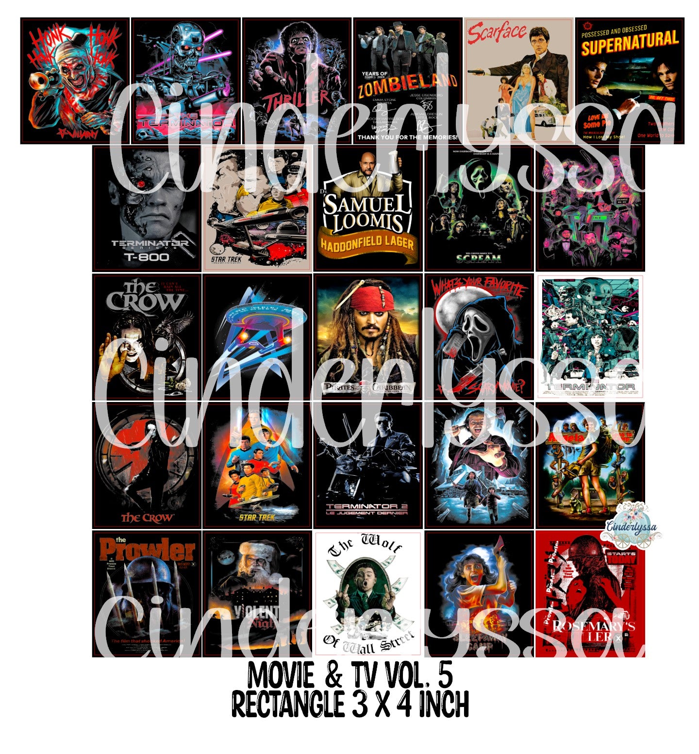 3x4 inch Rectangle: Movie & TV Stuff Vol. 5 Cardstock/Picture With .25 inch Curved Edge Cardstock Silicone Mold, Aroma Bead Molds, Premium Cardstock Images