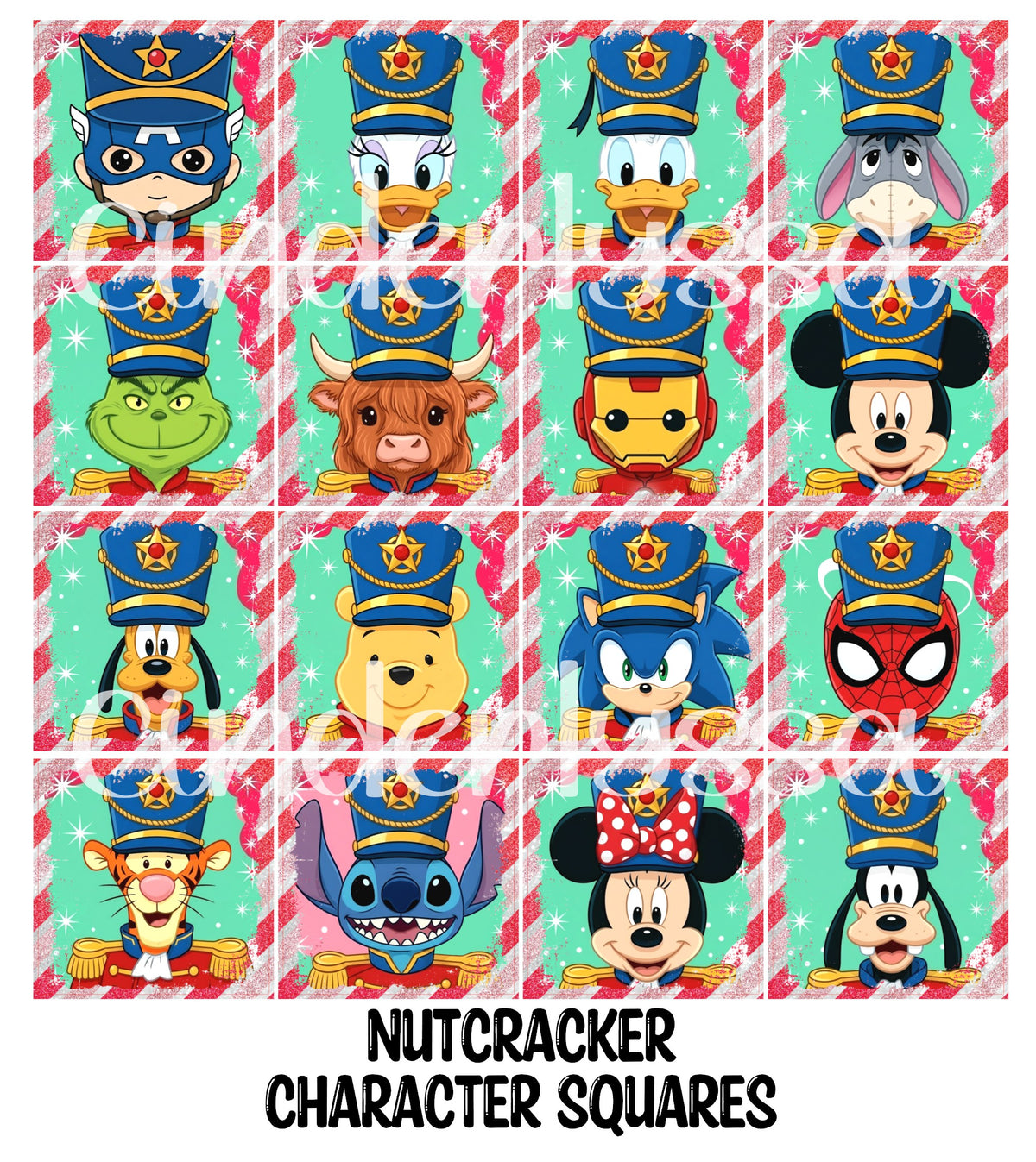 Nutcracker Characters Squares Cardstock Only for freshies - NO MOLD for Aroma Bead Molds, Premium Cardstock Images