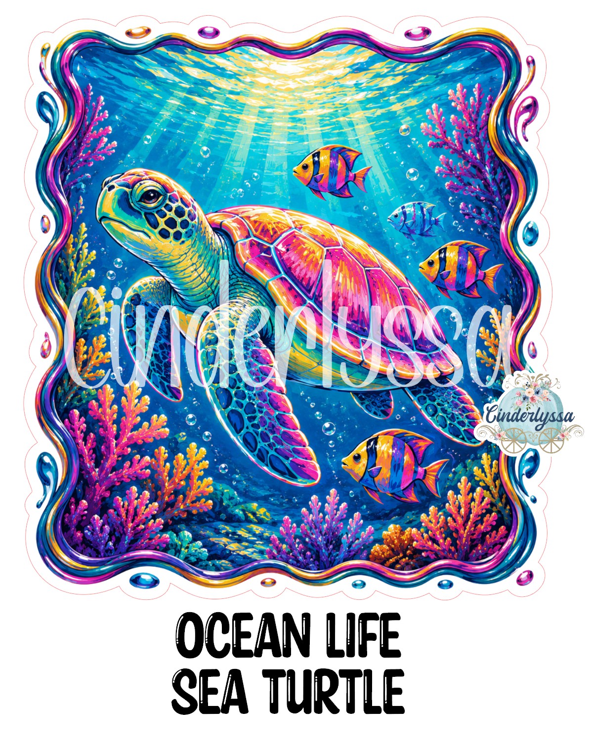 Ocean Life Sea Turtle Cardstock Silicone Mold, Aroma Bead Molds, Premium Cardstock Images