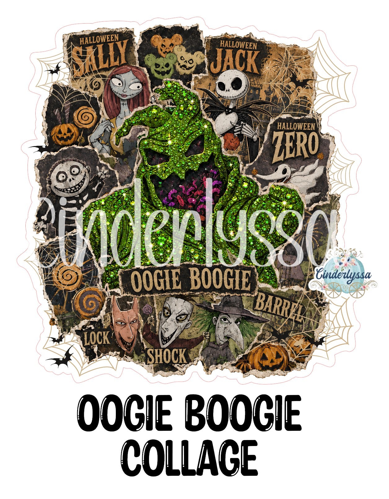 Oogie Boogie Collage Cardstock Silicone Mold, Aroma Bead Molds, Premium Cardstock Images