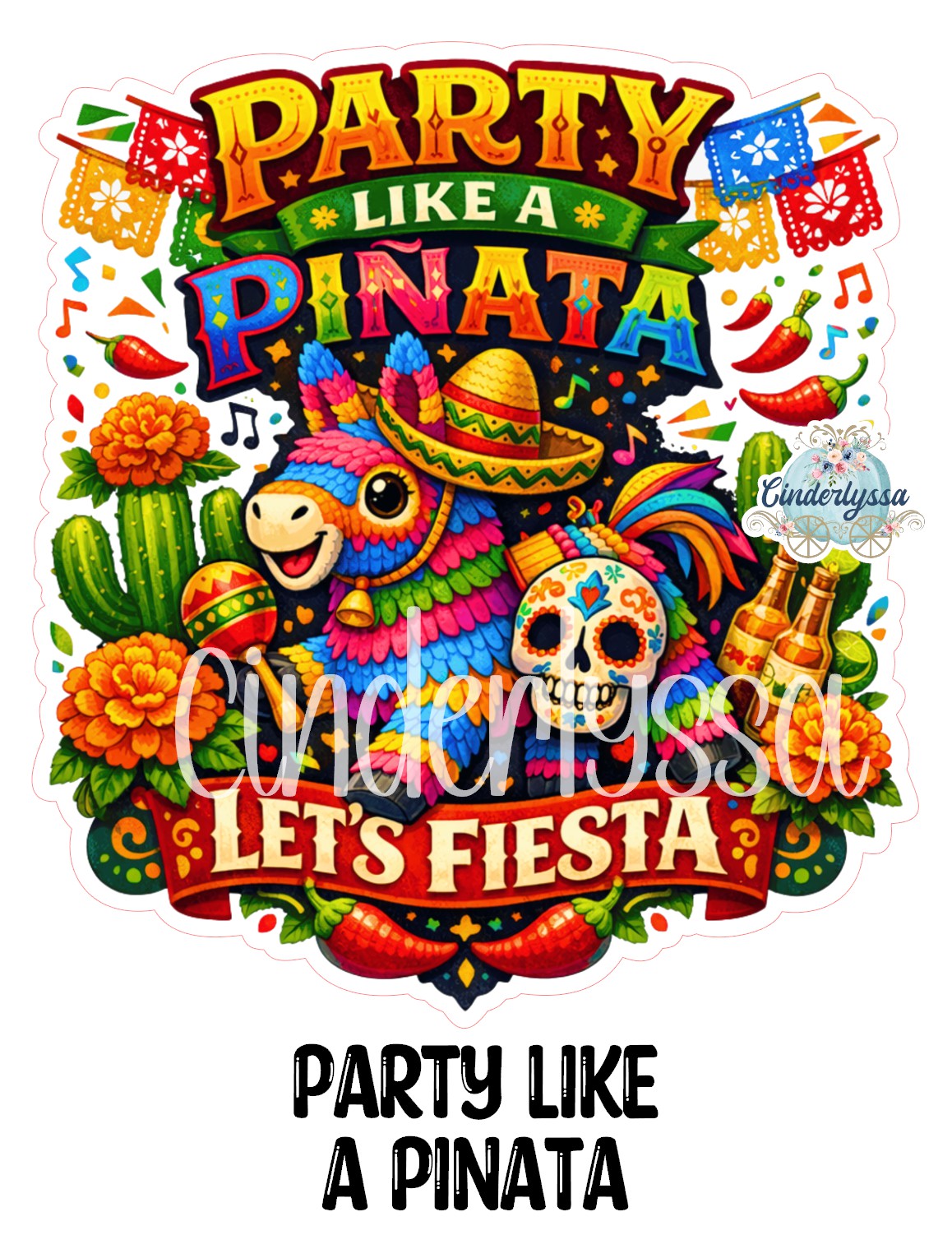 Party Like a Piñata Cardstock Silicone Mold, Aroma Bead Molds, Car Freshies, Premium Cardstock Images