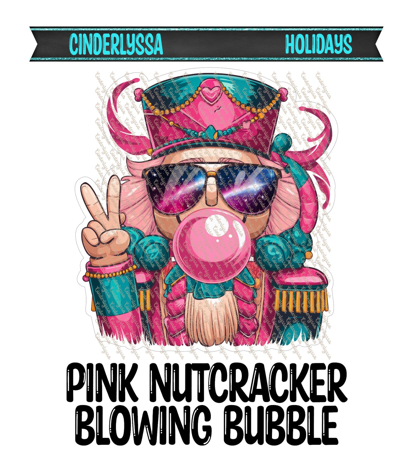 Pink Nutcracker Blowing Bubble Cardstock Silicone Mold, Aroma Bead Molds, Premium Cardstock Images