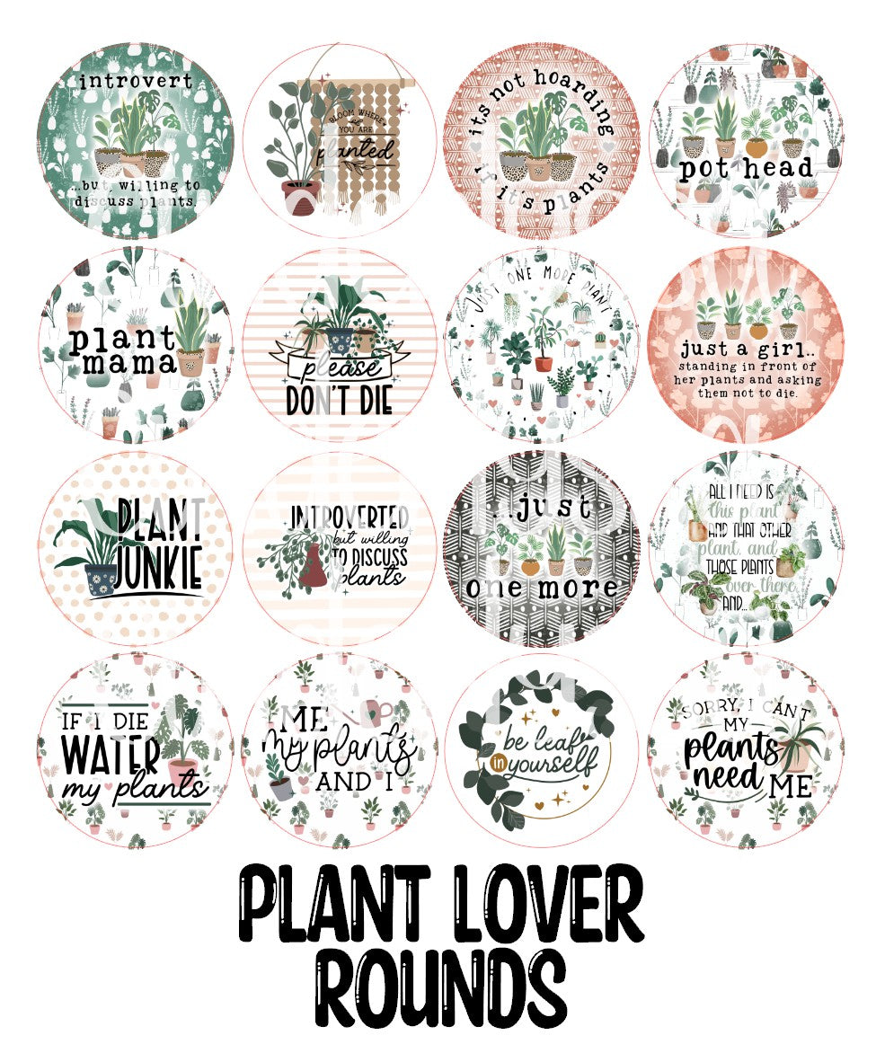 2.5 inch Round Plant Lover Cardstock Only for freshies: Cardstock Silicone Mold, Car Freshener, Premium Cardstock Images-NO MOLD