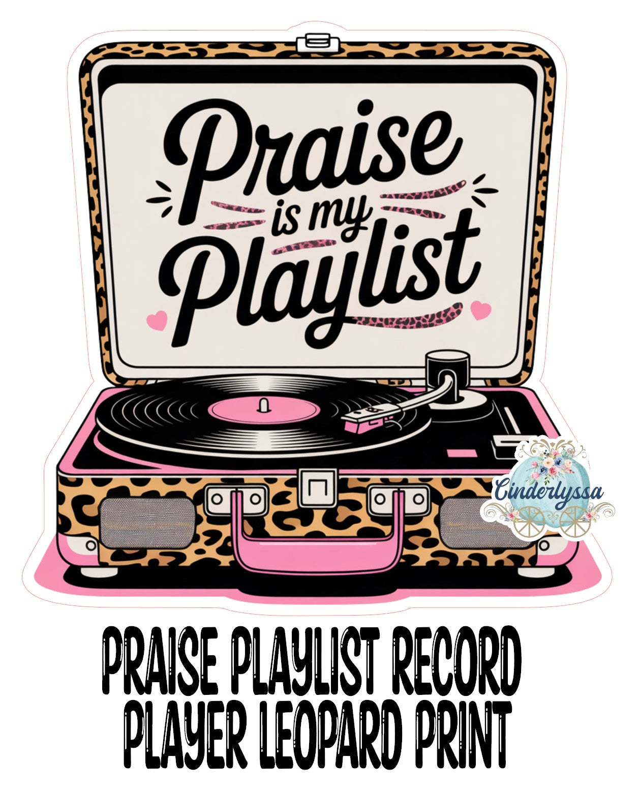 Praise Playlist Record Player Leopard Print Cardstock Silicone Mold, Aroma Bead Molds, Premium Cardstock Images