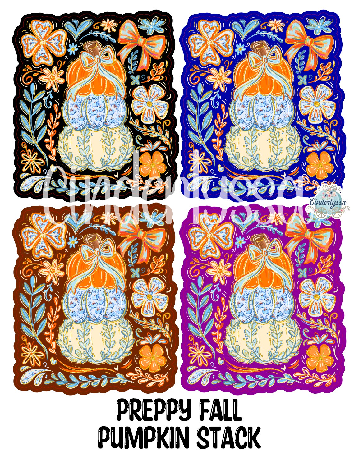 Preppy Fall Pumpkin Stack Cardstock Silicone Mold, Aroma Bead Molds, Premium Cardstock Images
